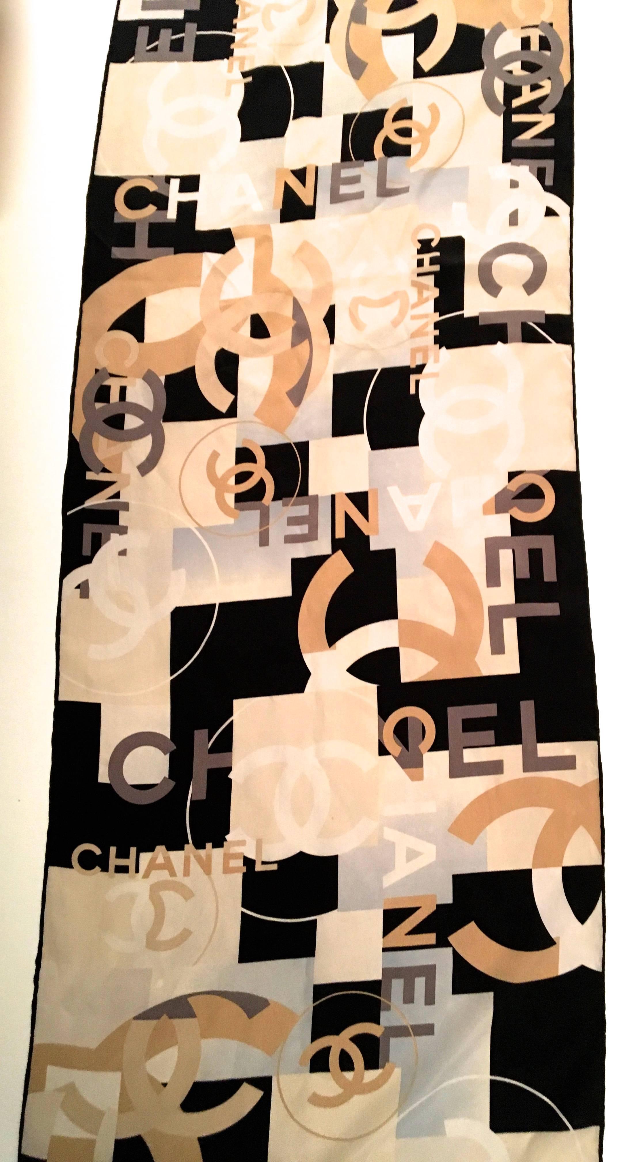 Women's or Men's Chanel Scarf - 100% Silk For Sale