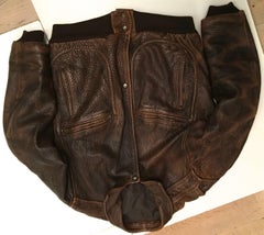 Men's Vintage Leather Indiana Jones Bomber Jacket, 1980s