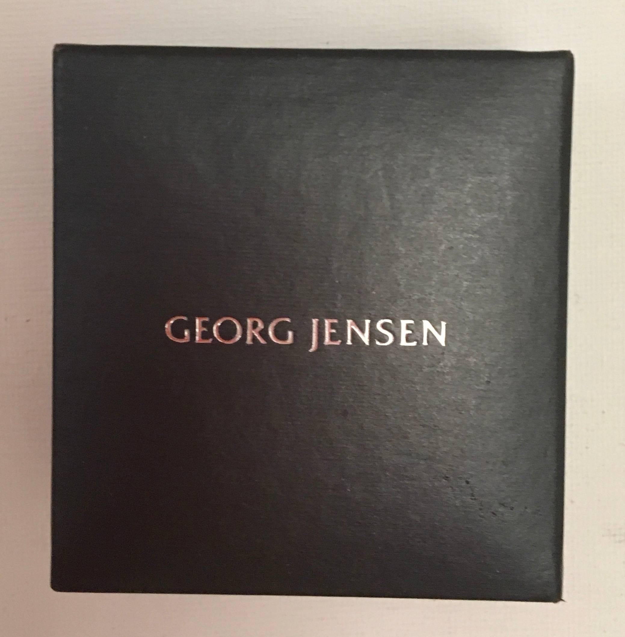 New Georg Jensen Drop Earrings - Black Onyx - Sterling Silver  4