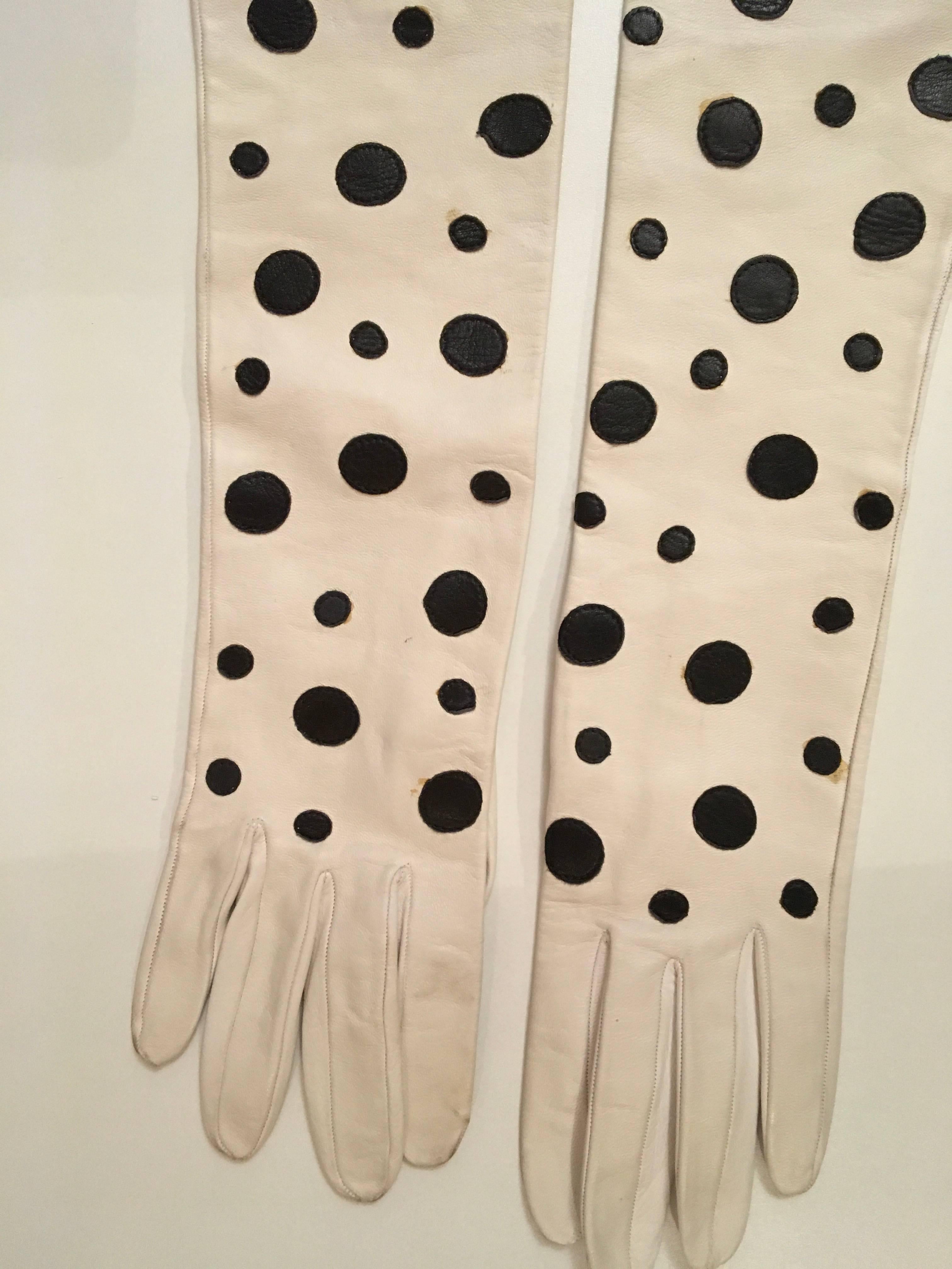 Women's Christian Dior Leather Evening Gloves - 1960's - Extremely Rare For Sale