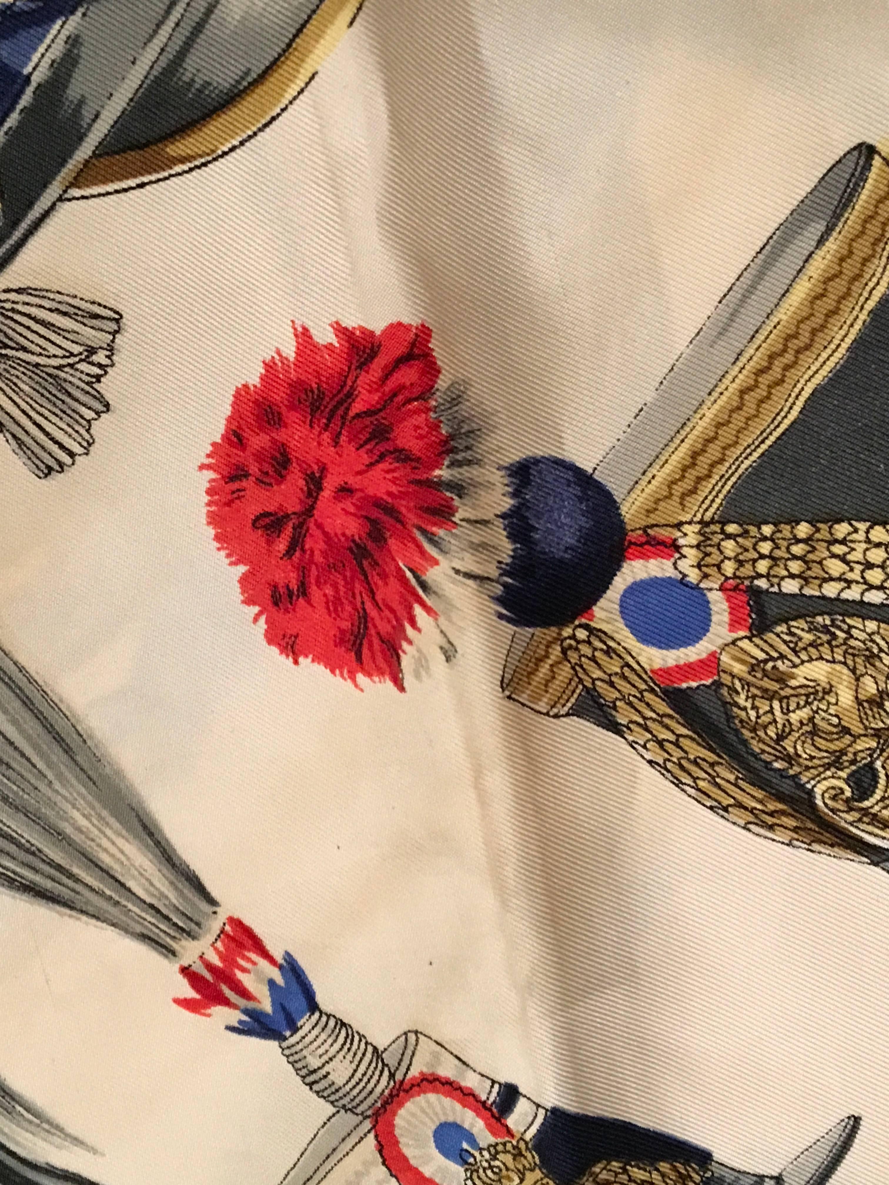 Rare Vintage Hermes Scarf - 100% Silk In Excellent Condition For Sale In Boca Raton, FL
