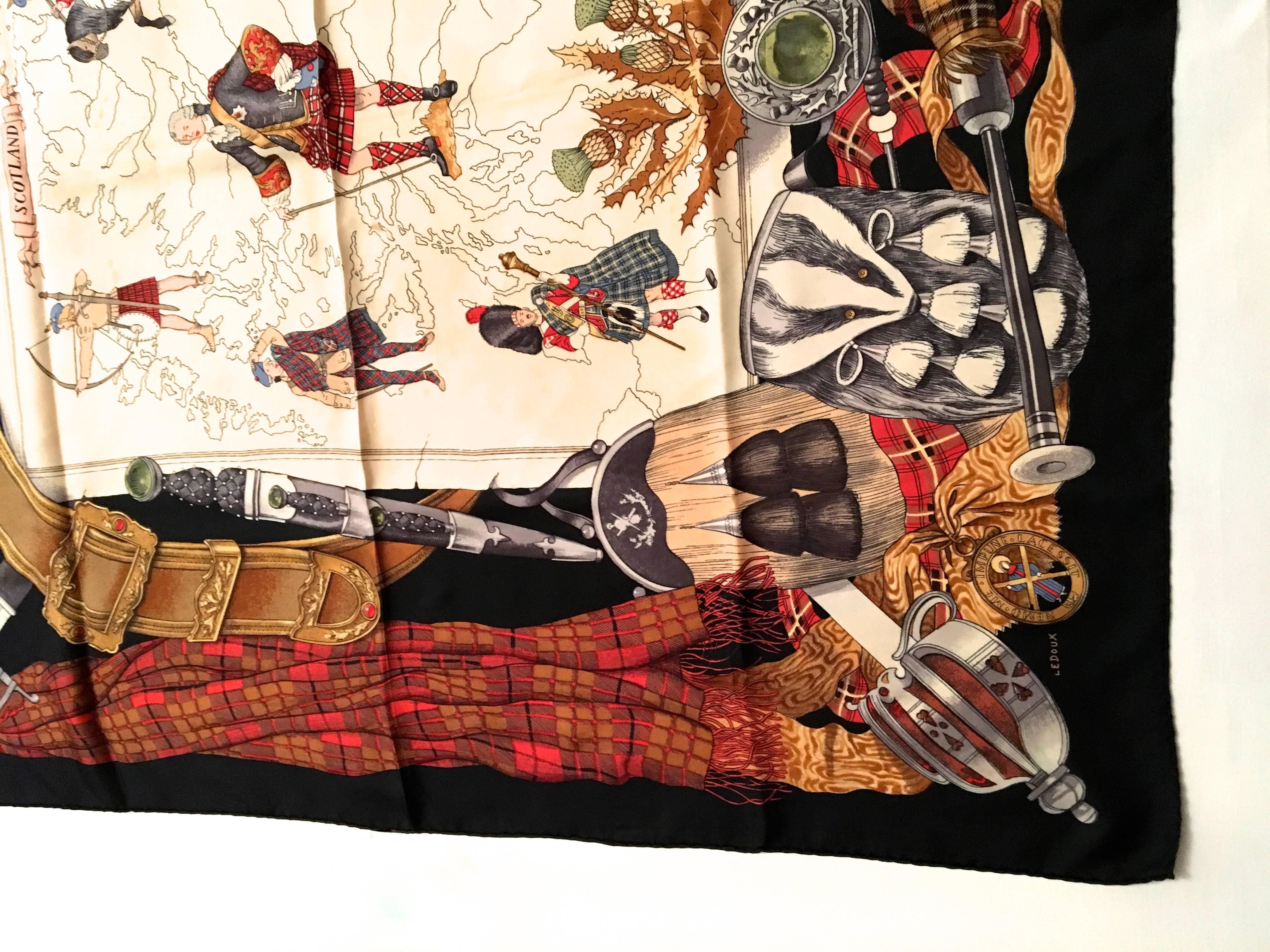 Hermes Scarf - 100% Silk  In Excellent Condition In Boca Raton, FL