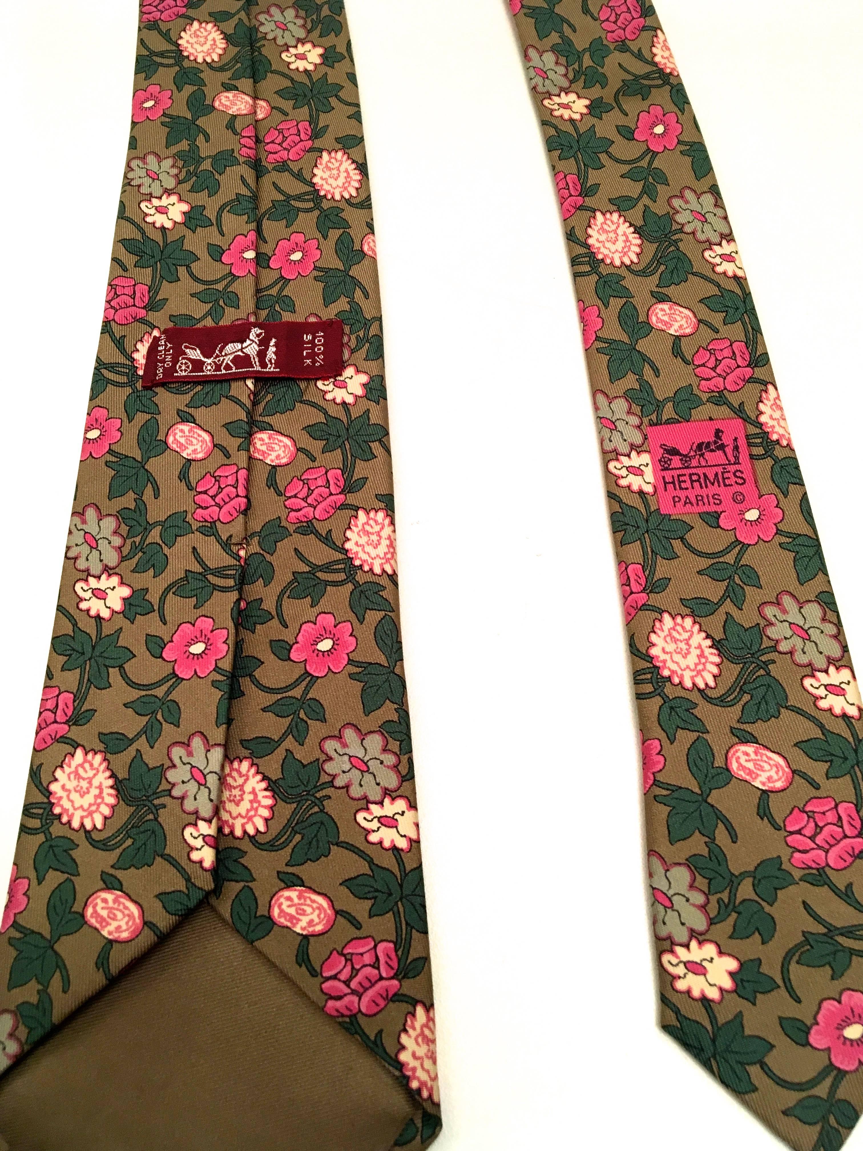 Brown Hermes Tie  Mint For Sale