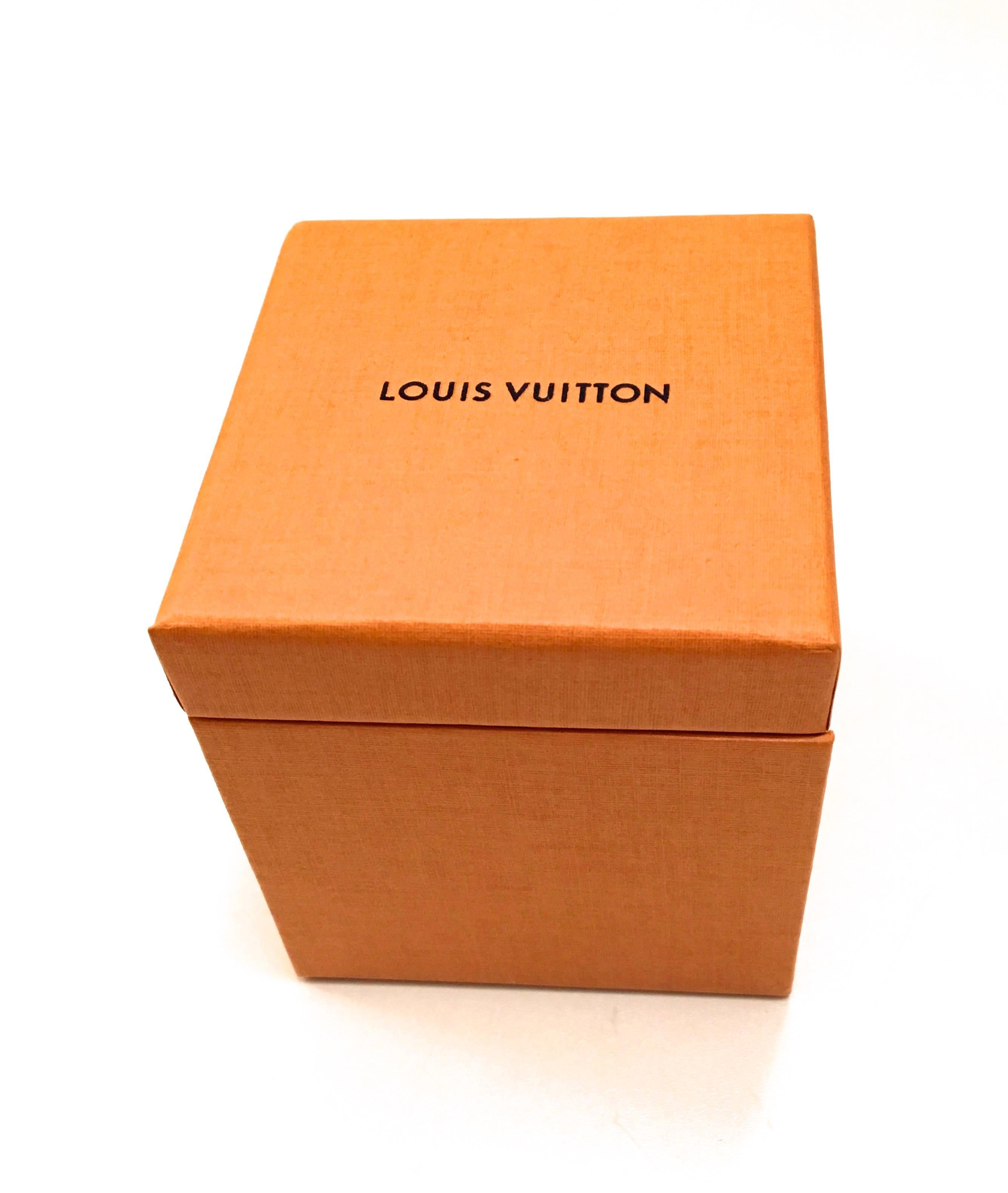 Genuine Authentic LOUIS VUITTON Navy Leather Ring Box Jewelry Box