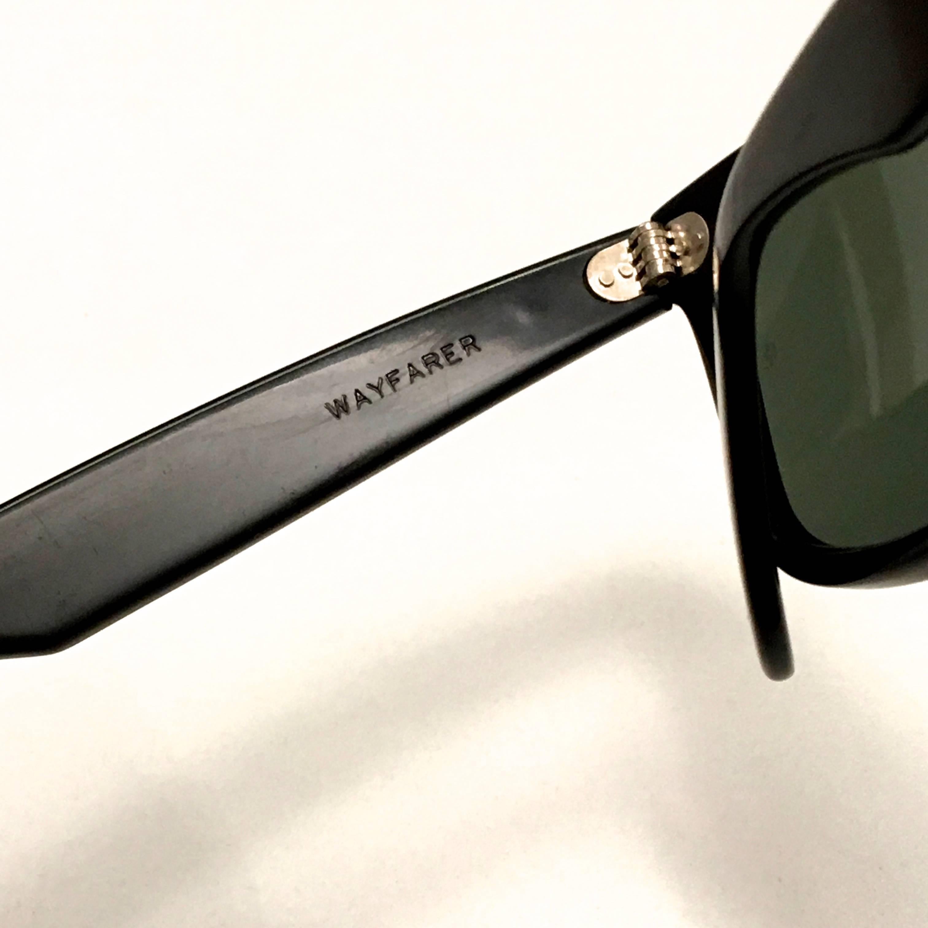 Black Ray Ban Wayfarer Sunglasses Early 1960s Extremely Rare For Sale