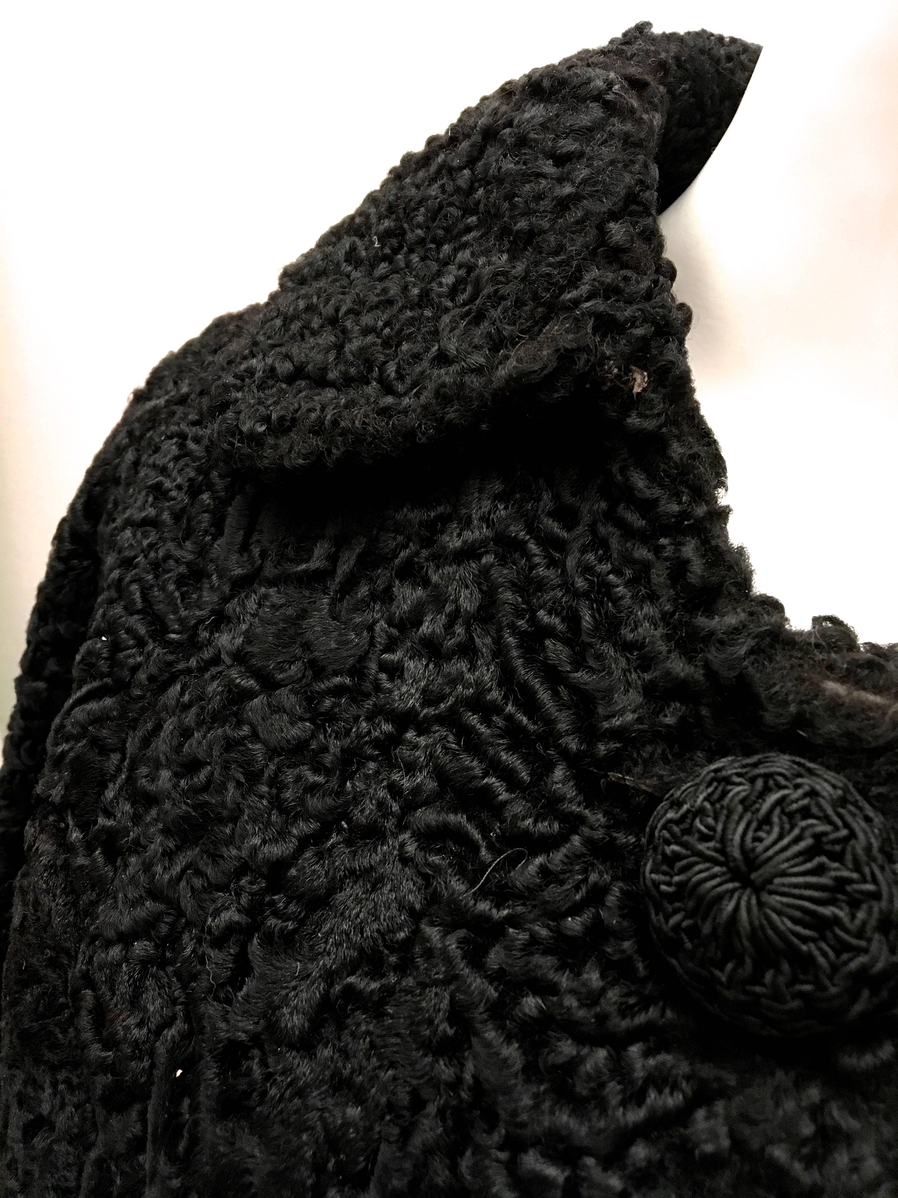 Women's or Men's Persian Lamb Coat - Black For Sale
