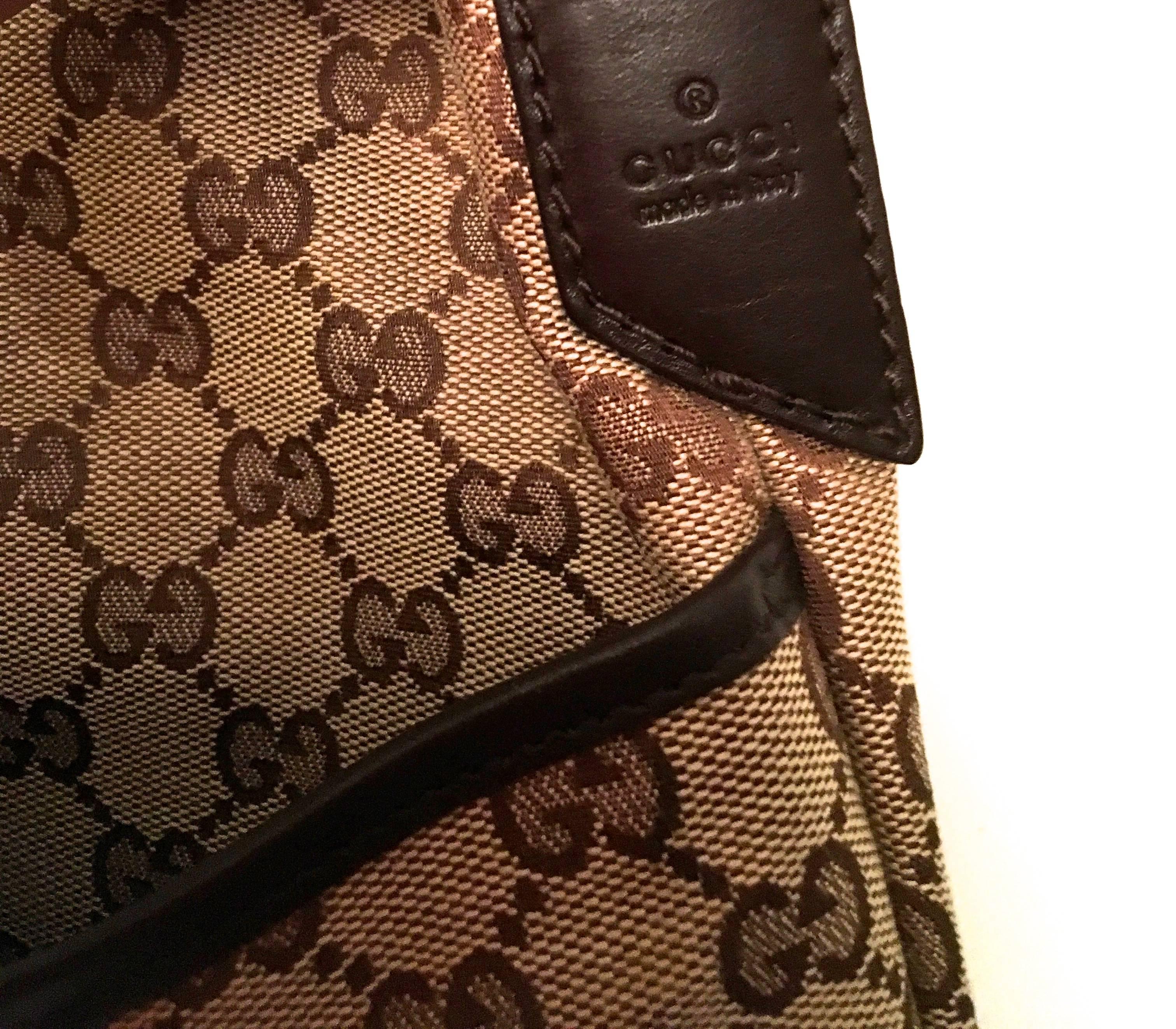 Brown Gucci Iconic Pattern Crossbody Messenger Bag