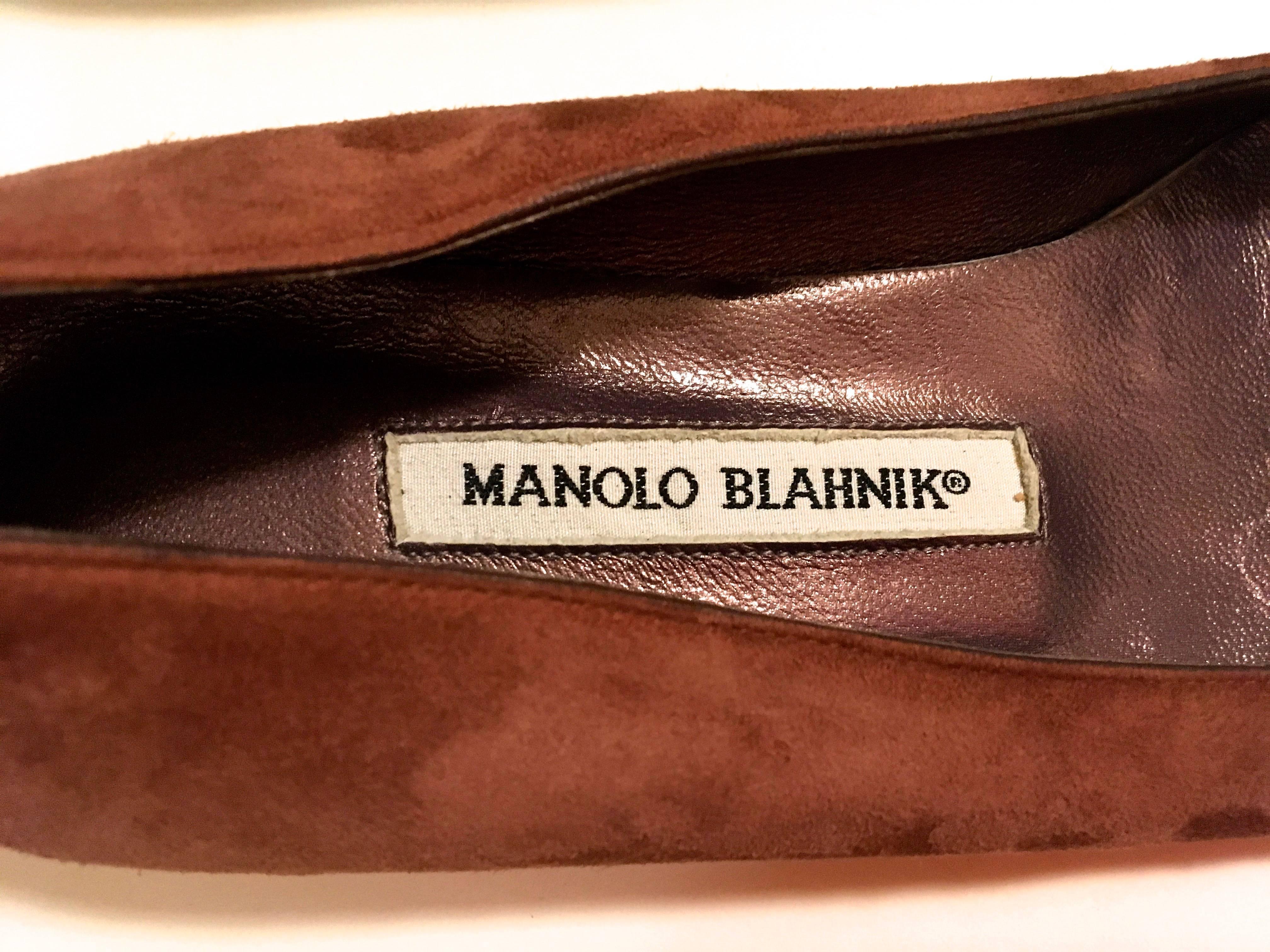 Manolo Blahnik New Flat Shoes Suede with Flower Size 38 For Sale 4