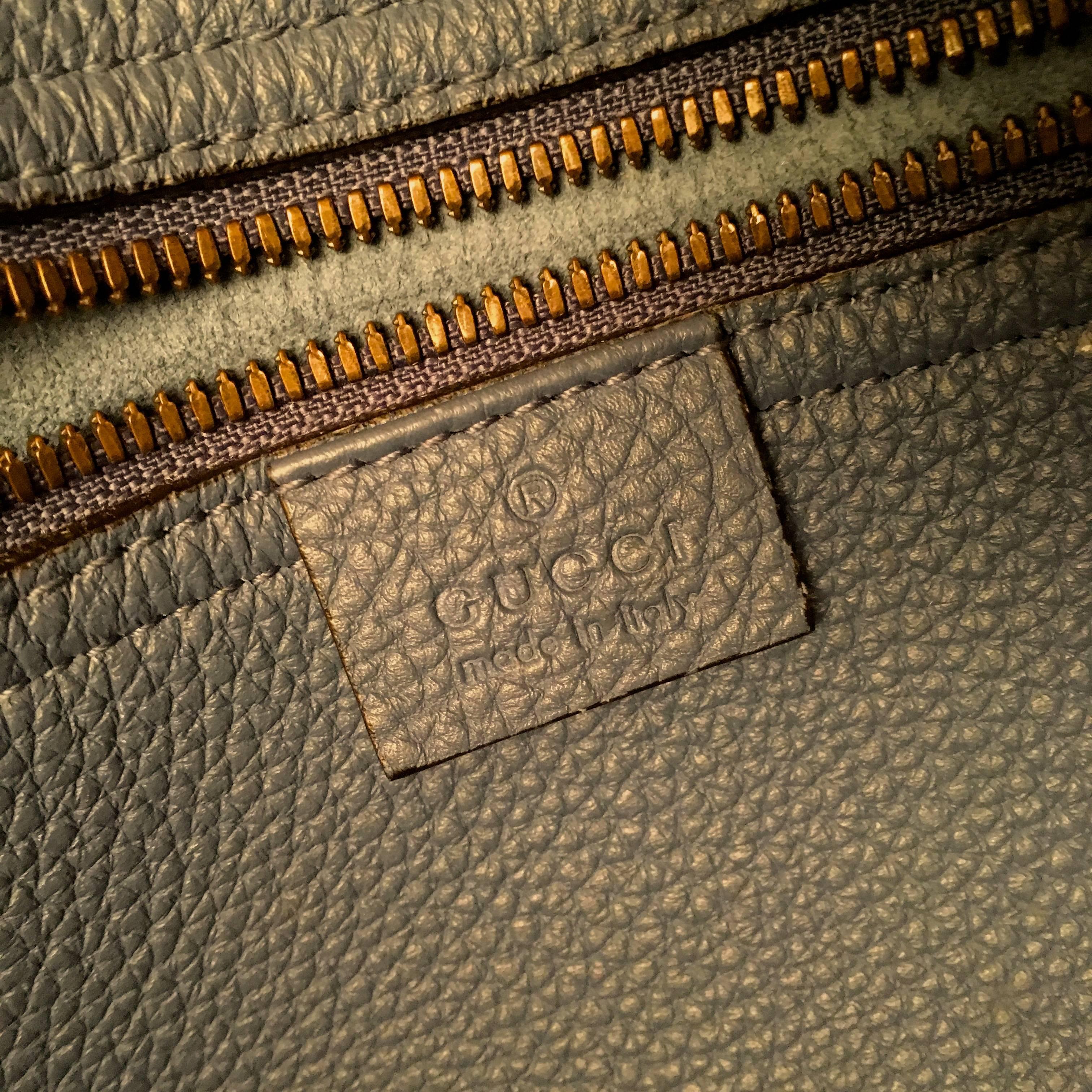 Gucci Large Shoulder Bag / Tote - Leather - Gold Tone Horsebit For Sale 1