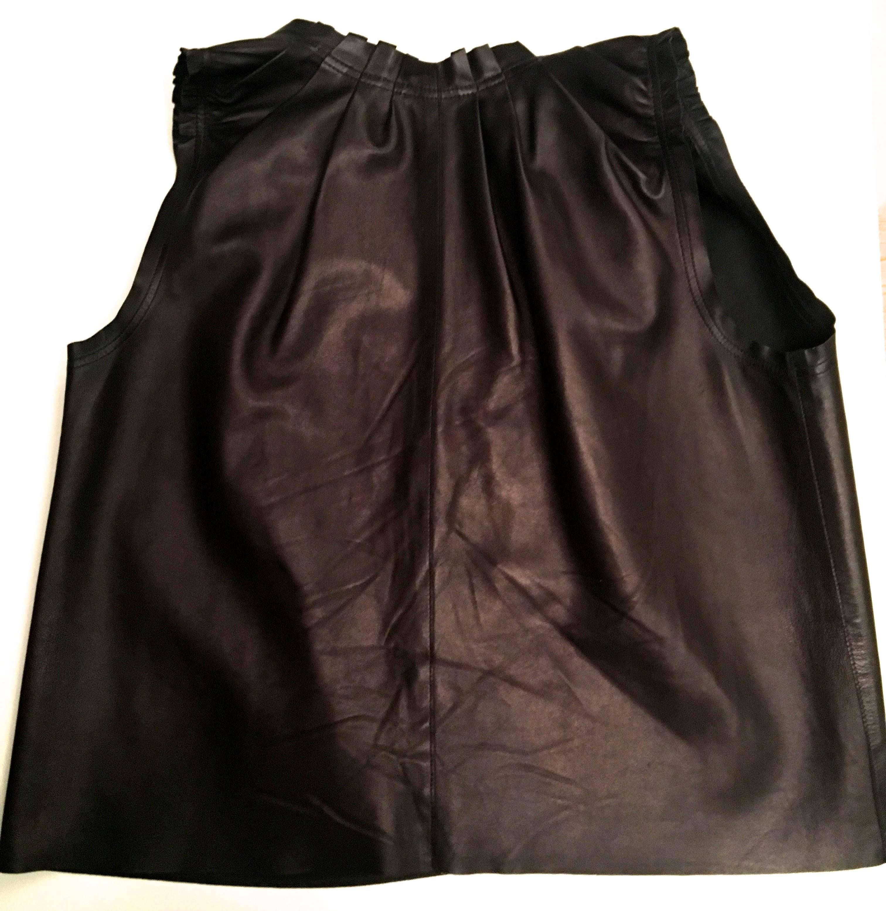 New Louis Vuitton Vest - 100% Leather - Dark Brown For Sale 3