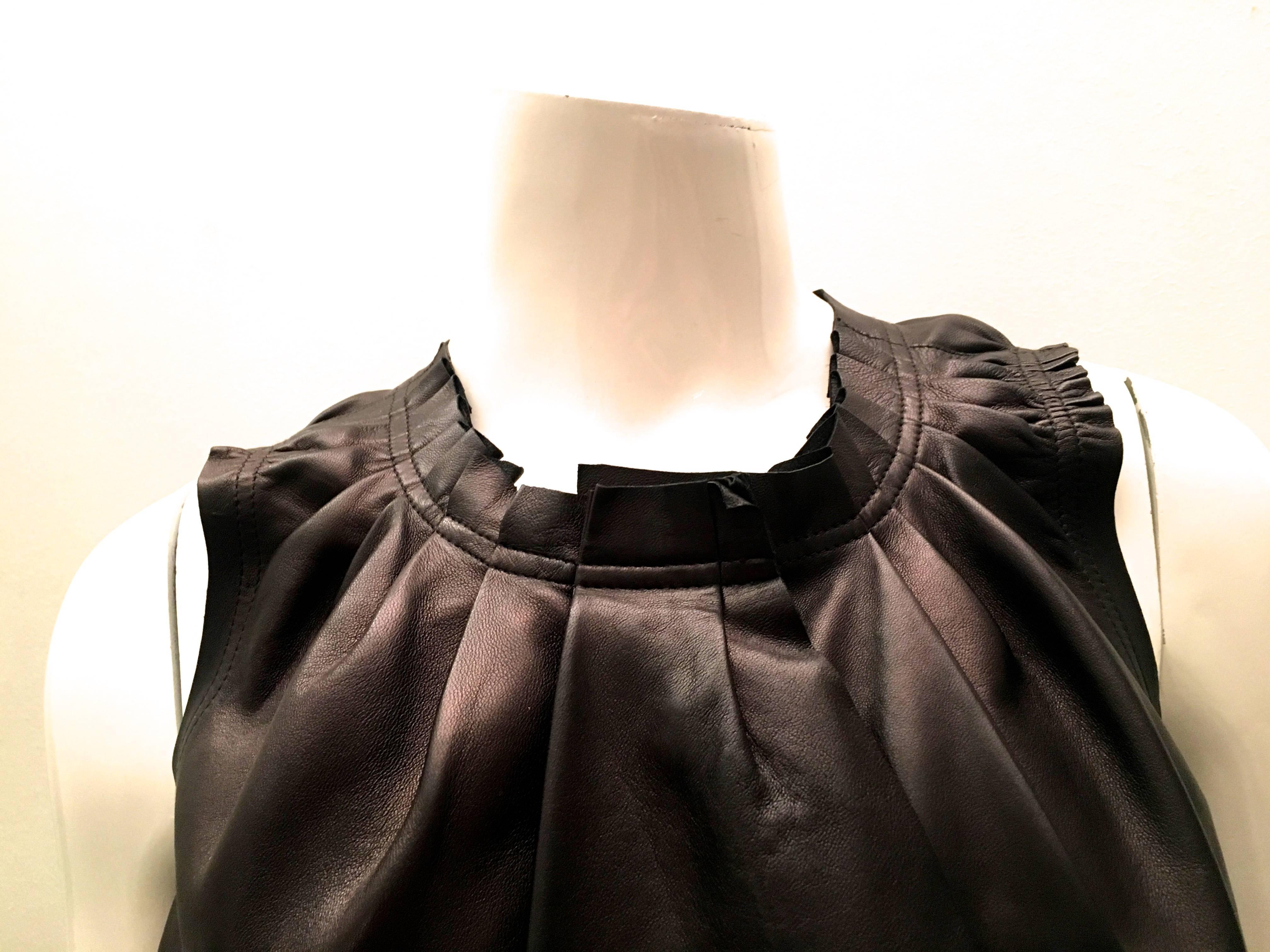 Black New Louis Vuitton Vest - 100% Leather - Dark Brown For Sale