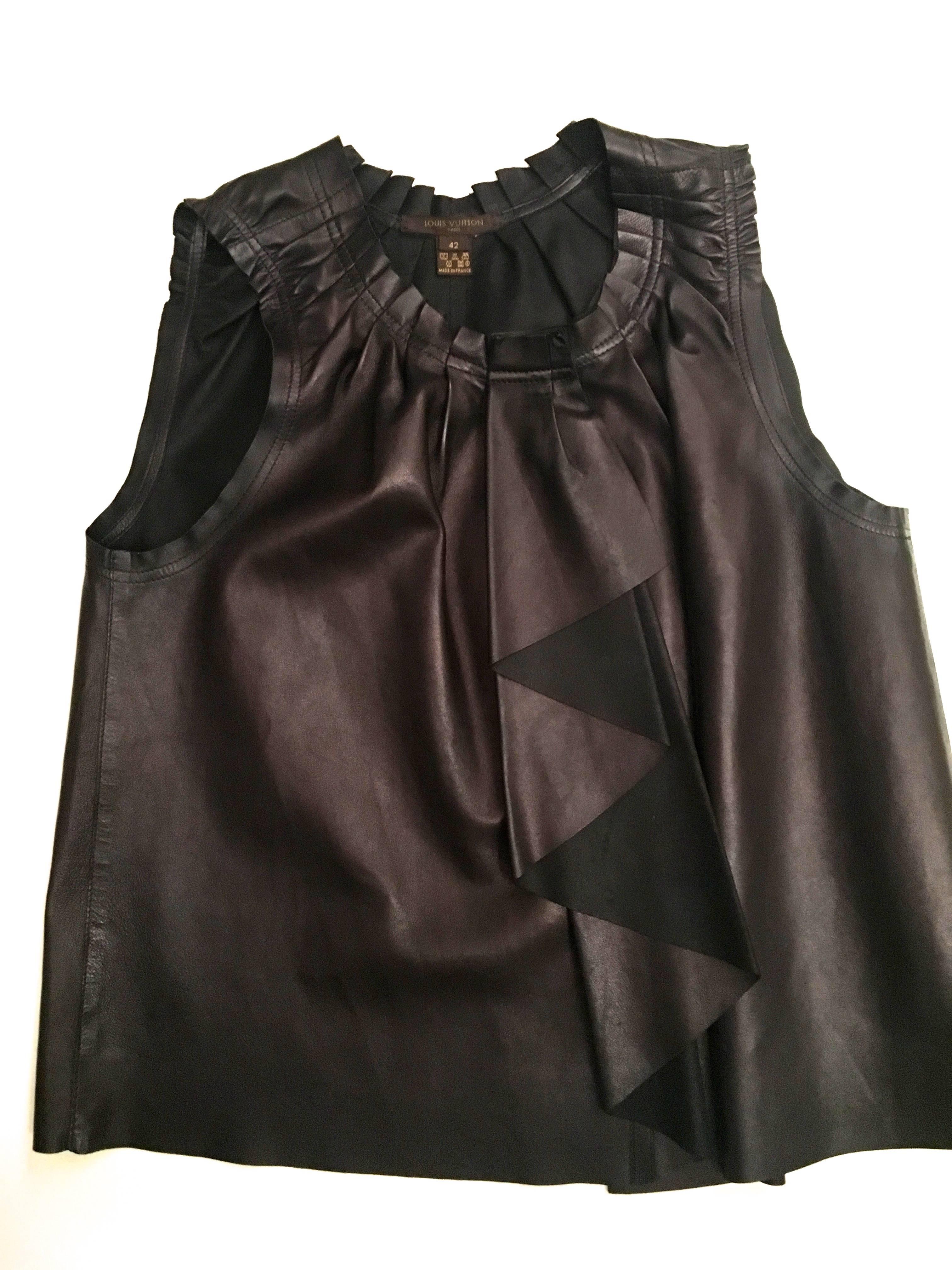 New Louis Vuitton Vest - 100% Leather - Dark Brown For Sale 5