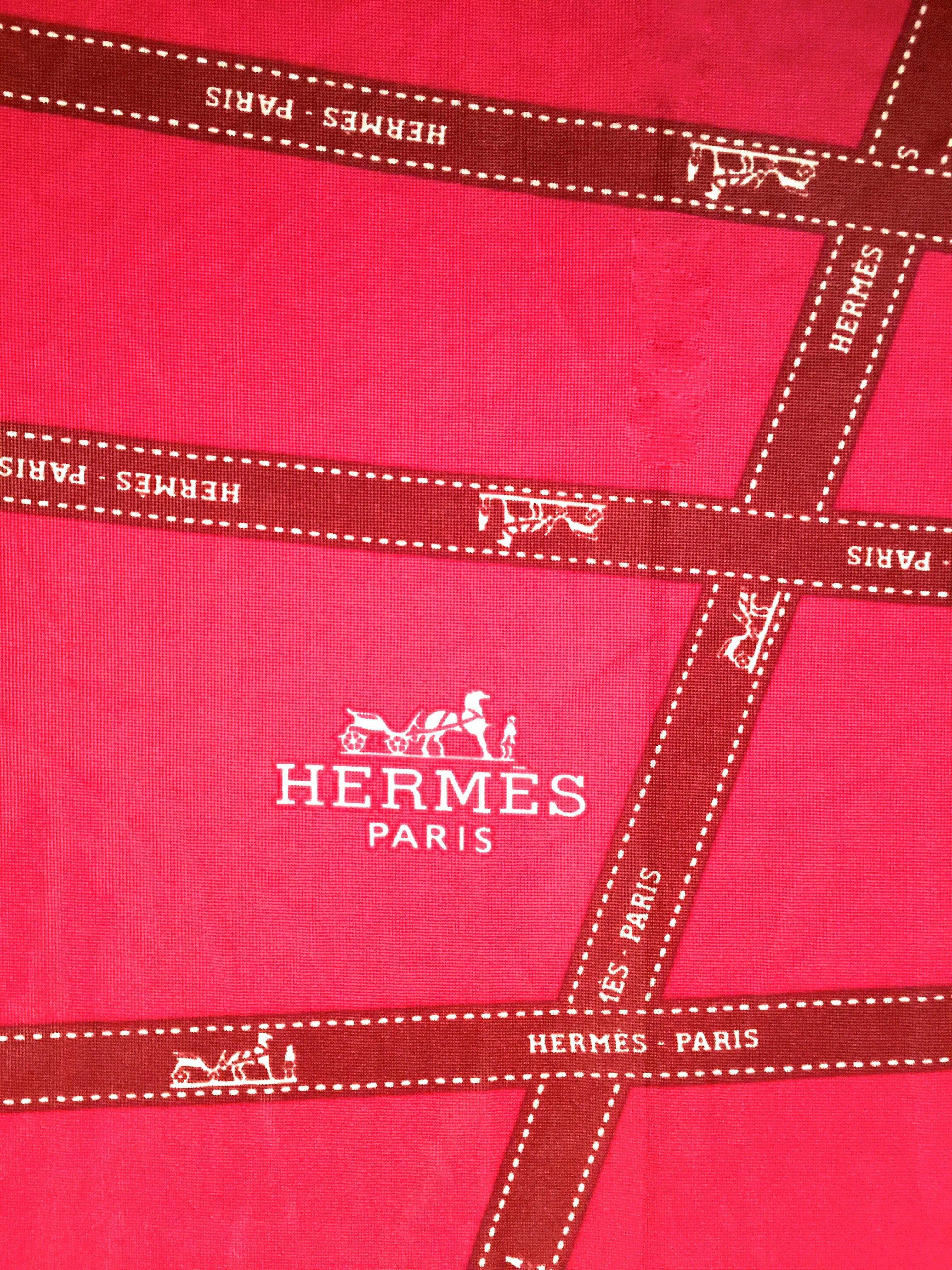 Red Hermes Silk Jersey Shawl / Scarf For Sale