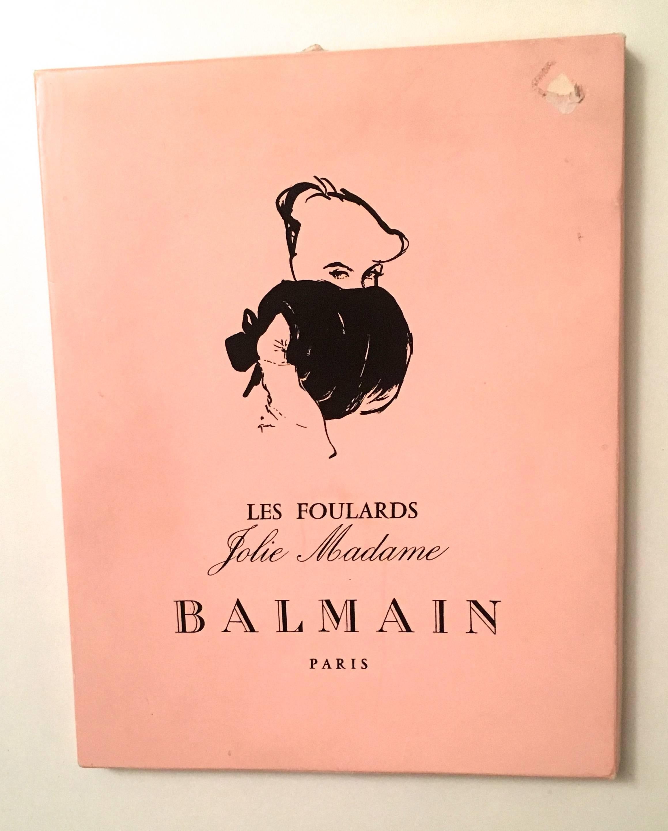 Vintage Balmain Silk Scarf w/ Original Box - Rare - Vintage For Sale 1