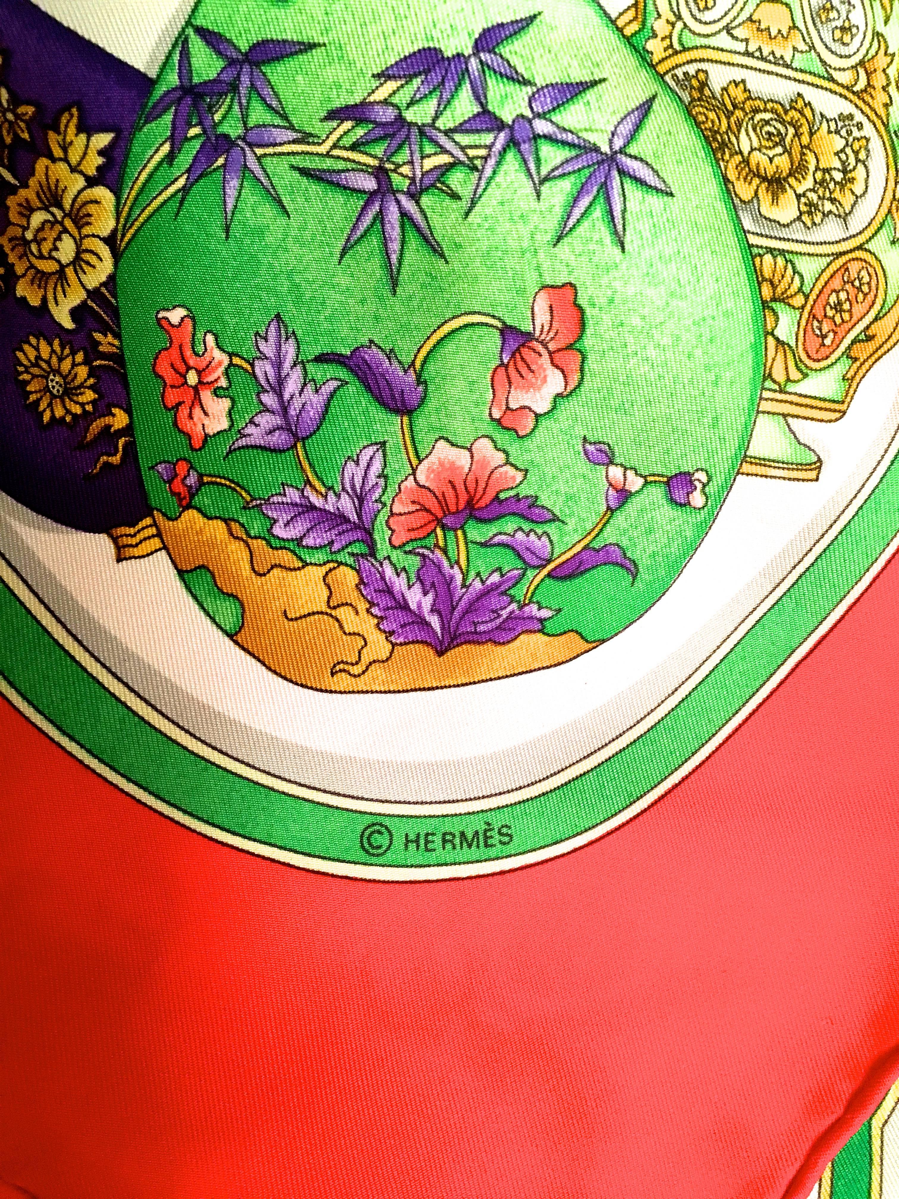Hermes Silk Scarf - Catherine Baschet - 1988 RARE For Sale 3