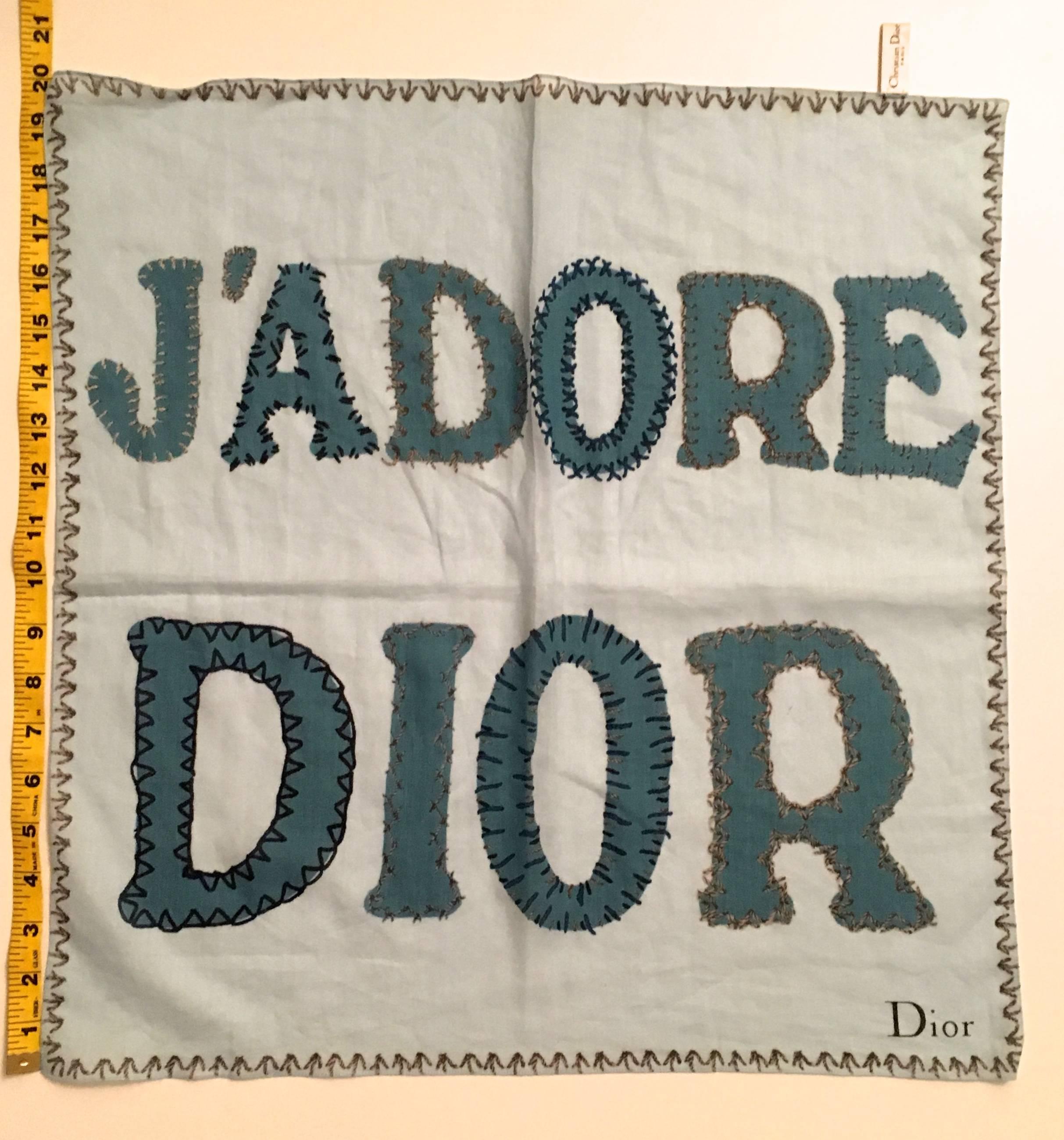 Christian Dior Scarf   J'Adore Dior 100% Cotton  In Excellent Condition For Sale In Boca Raton, FL