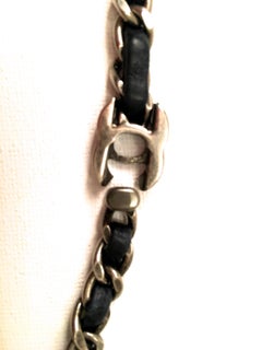Chanel Necklace New Leather and Chain with CC Logo