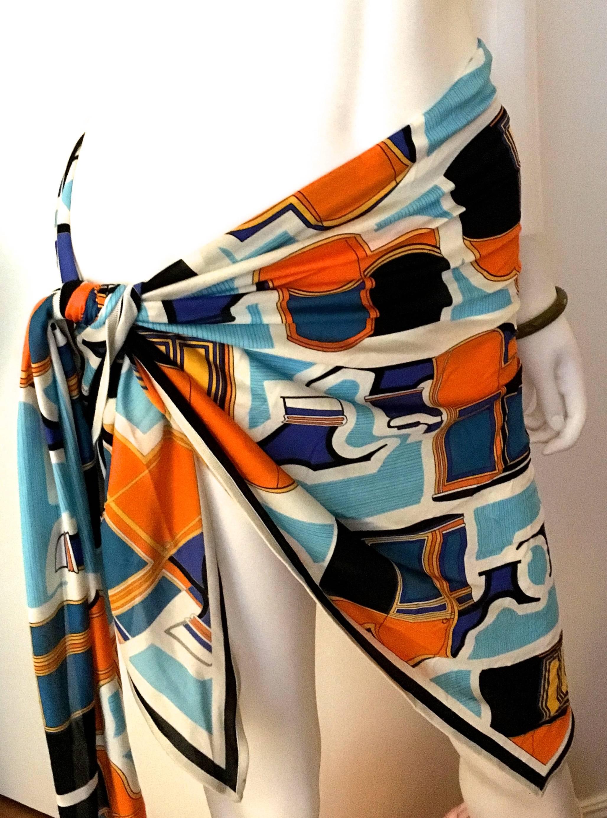 Rare Hermes Shawl/Scarf -  Triangle - Silk Jersey For Sale 3