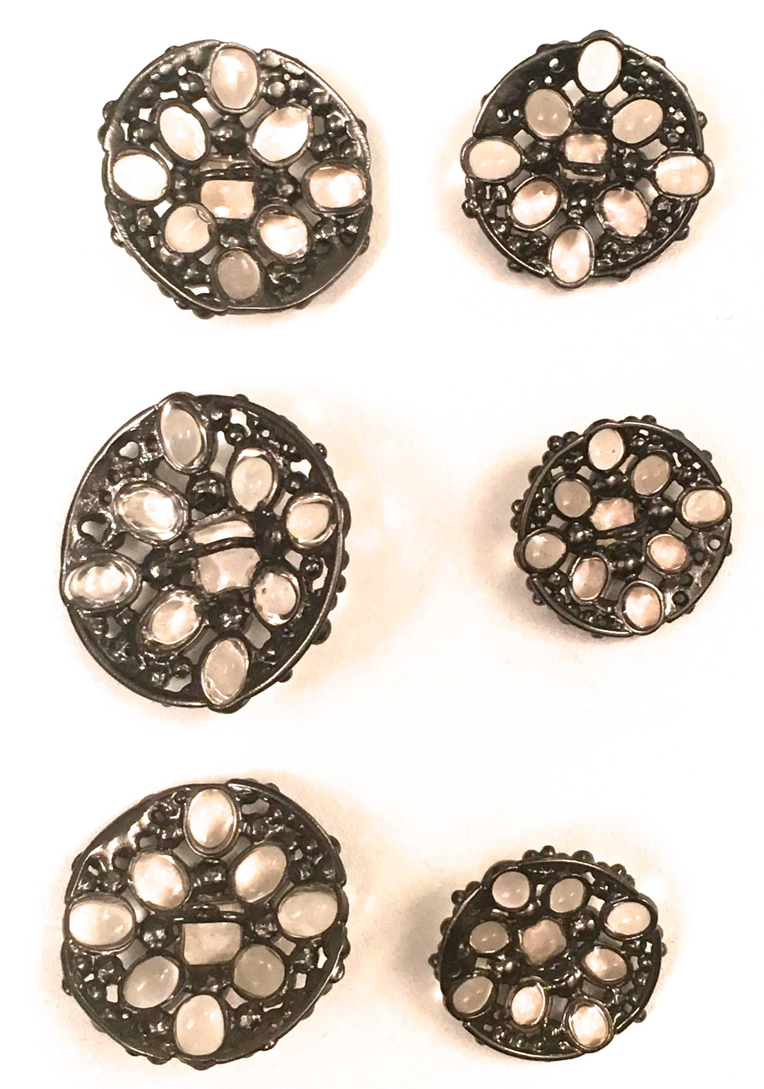 Chanel Gripoux Buttons - Matching Set of 6 - Inlay In New Condition For Sale In Boca Raton, FL