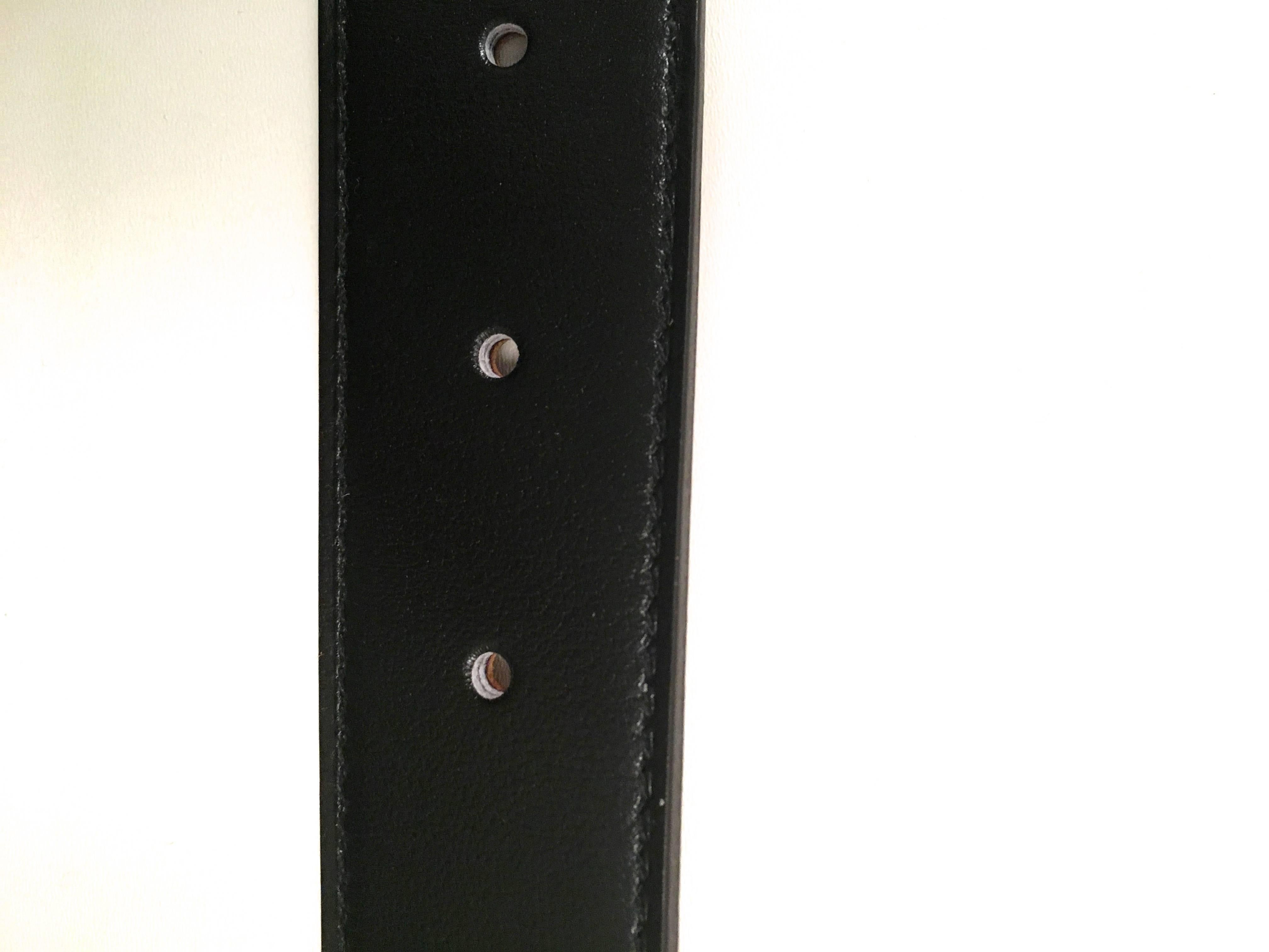 Hermes Leather Belt Strap - Black and Gold  2