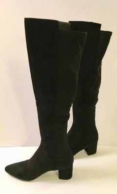 Stuart Weitzman Black Suede Over-the-knee Boots