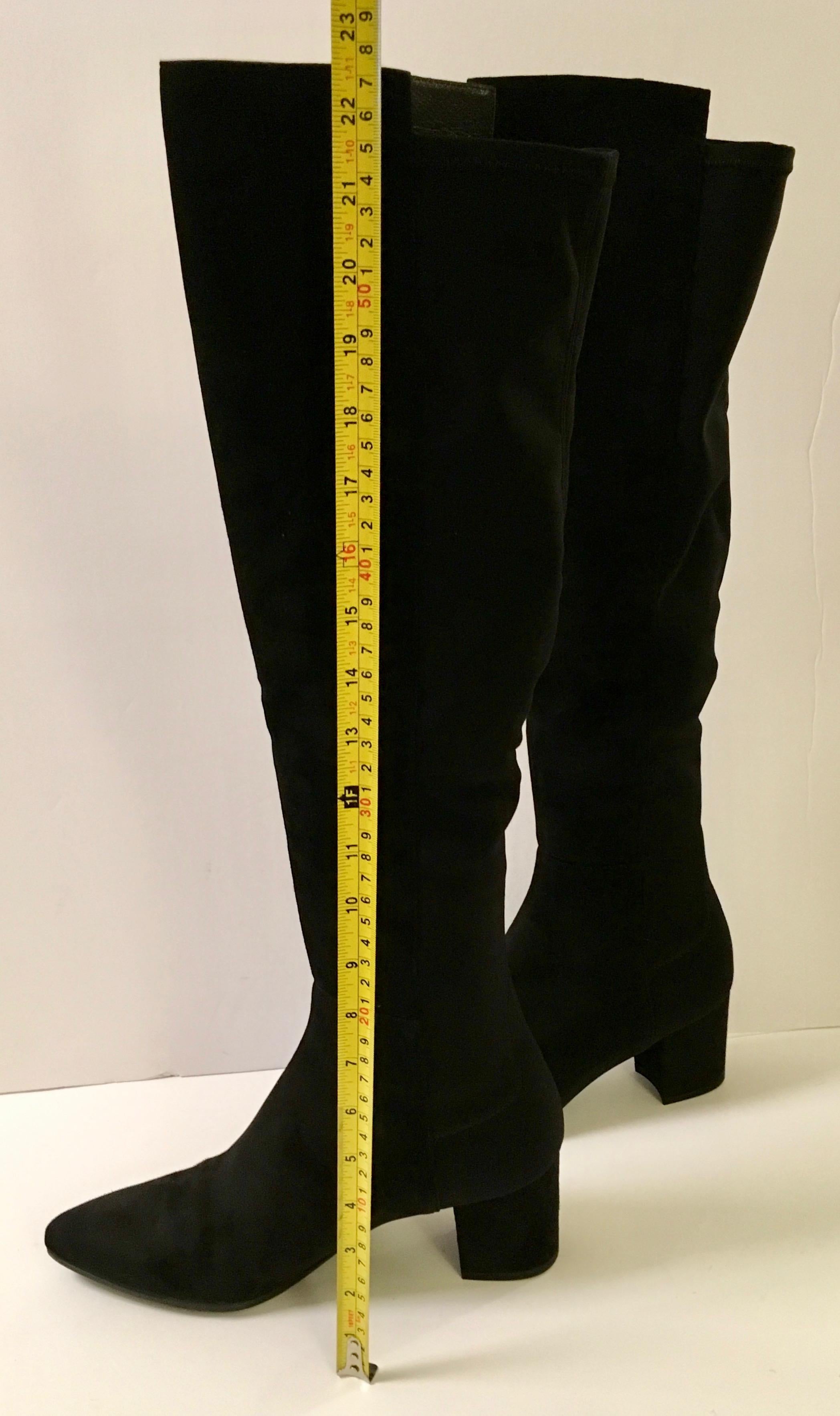 Stuart Weitzman Black Suede Over-the-knee Boots In New Condition For Sale In Boca Raton, FL