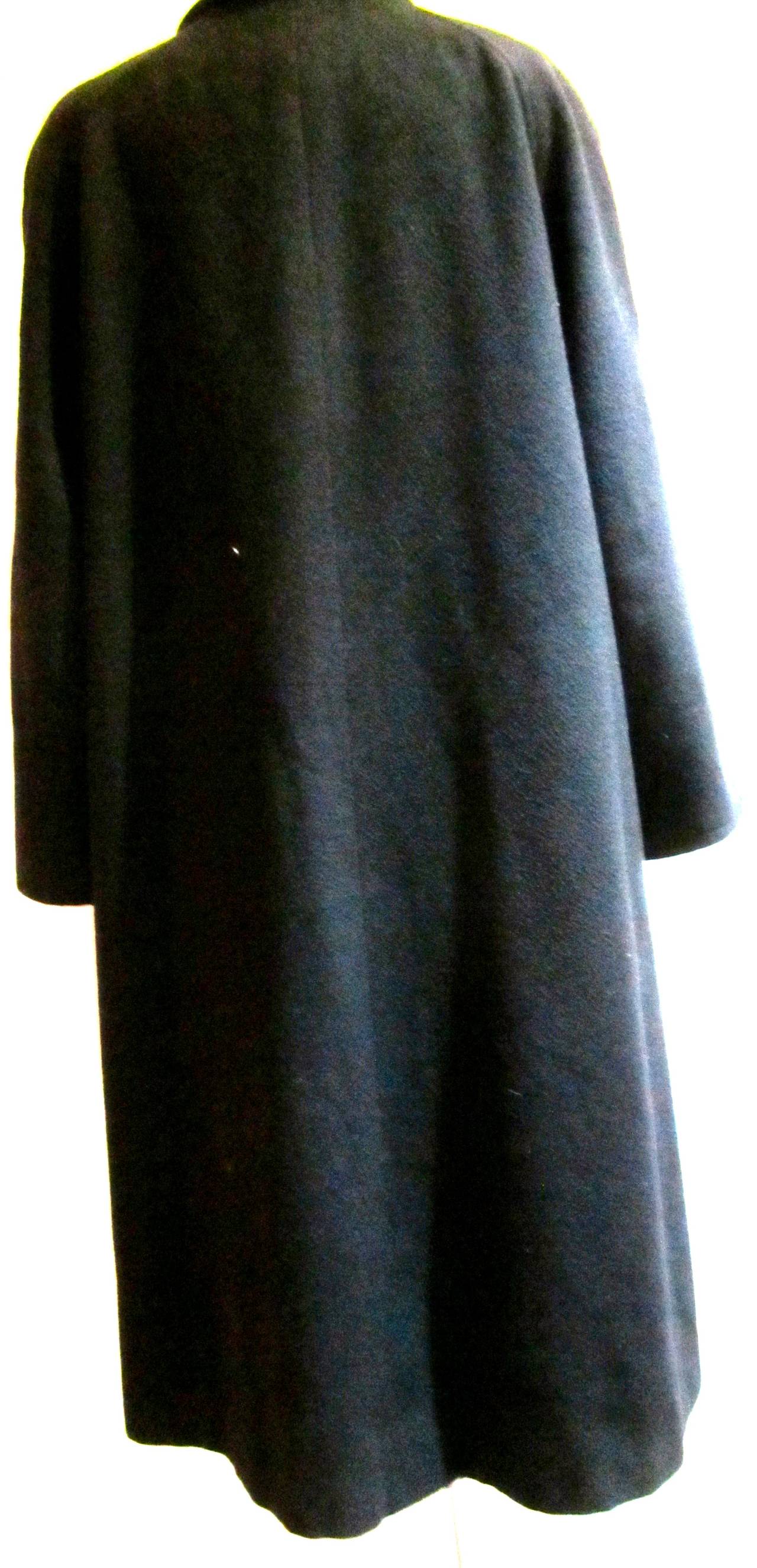 Women's Black Cashmere Chanel Coat with Logo Buttons For Sale
