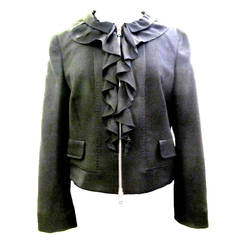 Moschino "Cheap and Chic" Jacket - Black Wool with Silk Crepe Trim