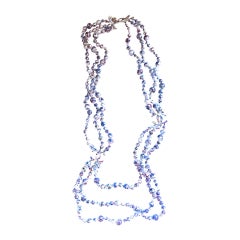 Chanel Necklace - Rare Pearl Graffiti Triple Strand - CC - Red, White, and Blue