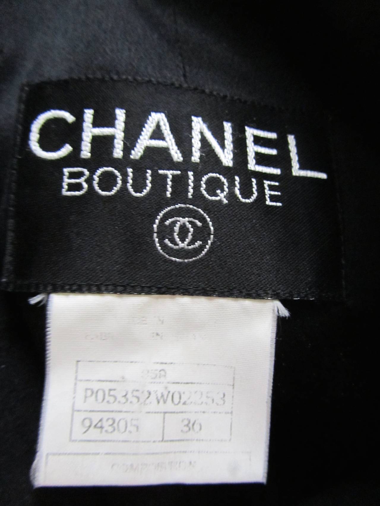 Black Cashmere Chanel Coat with Logo Buttons For Sale 2