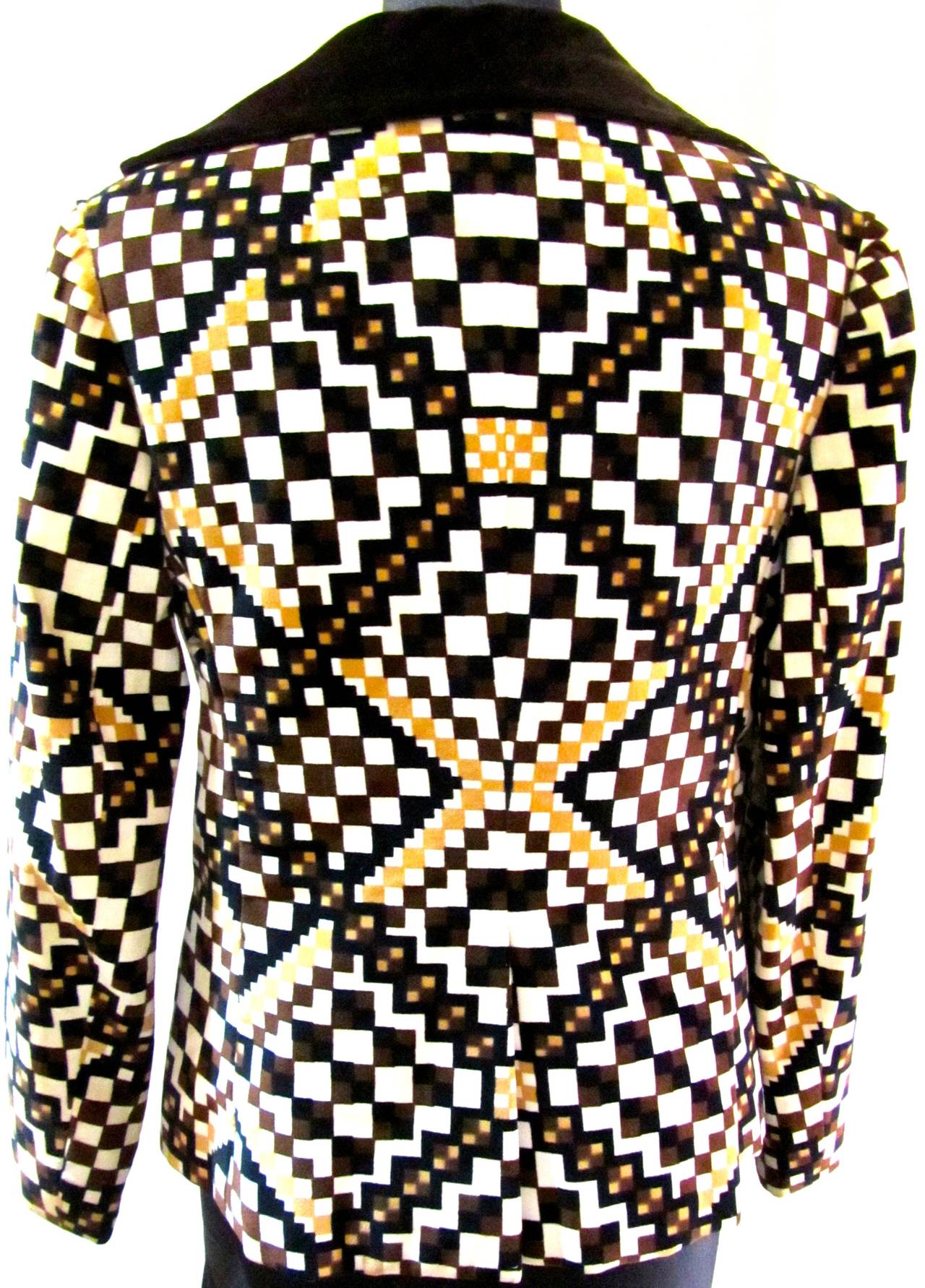 1970’s Gemoetric Velvet Suit - 3 Pcs
