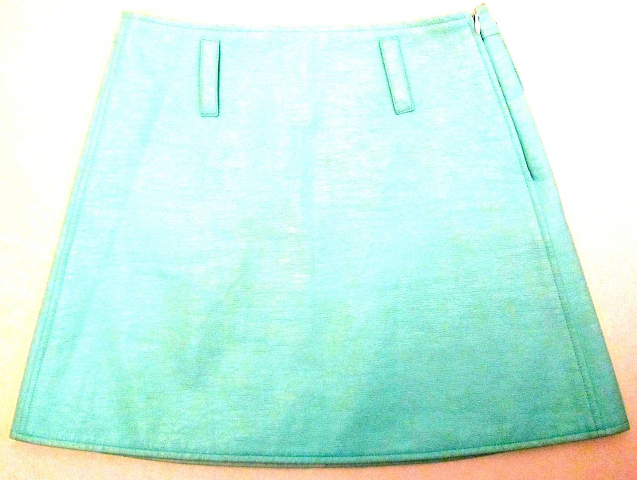 Courreges Sea Foam Aqua Mini Skirt
