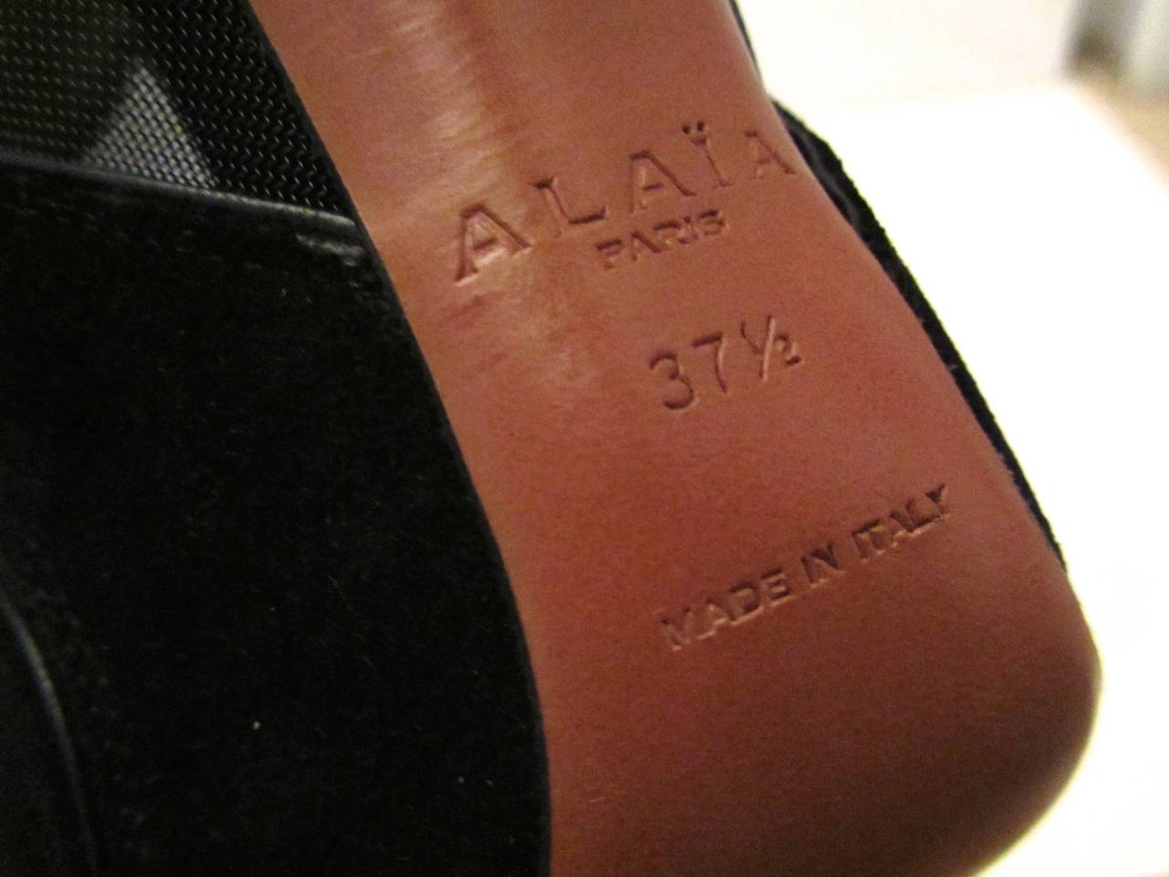 New Alaia High Heeled Boots - Black Suede and Sheer - Size 37.5 For Sale 3