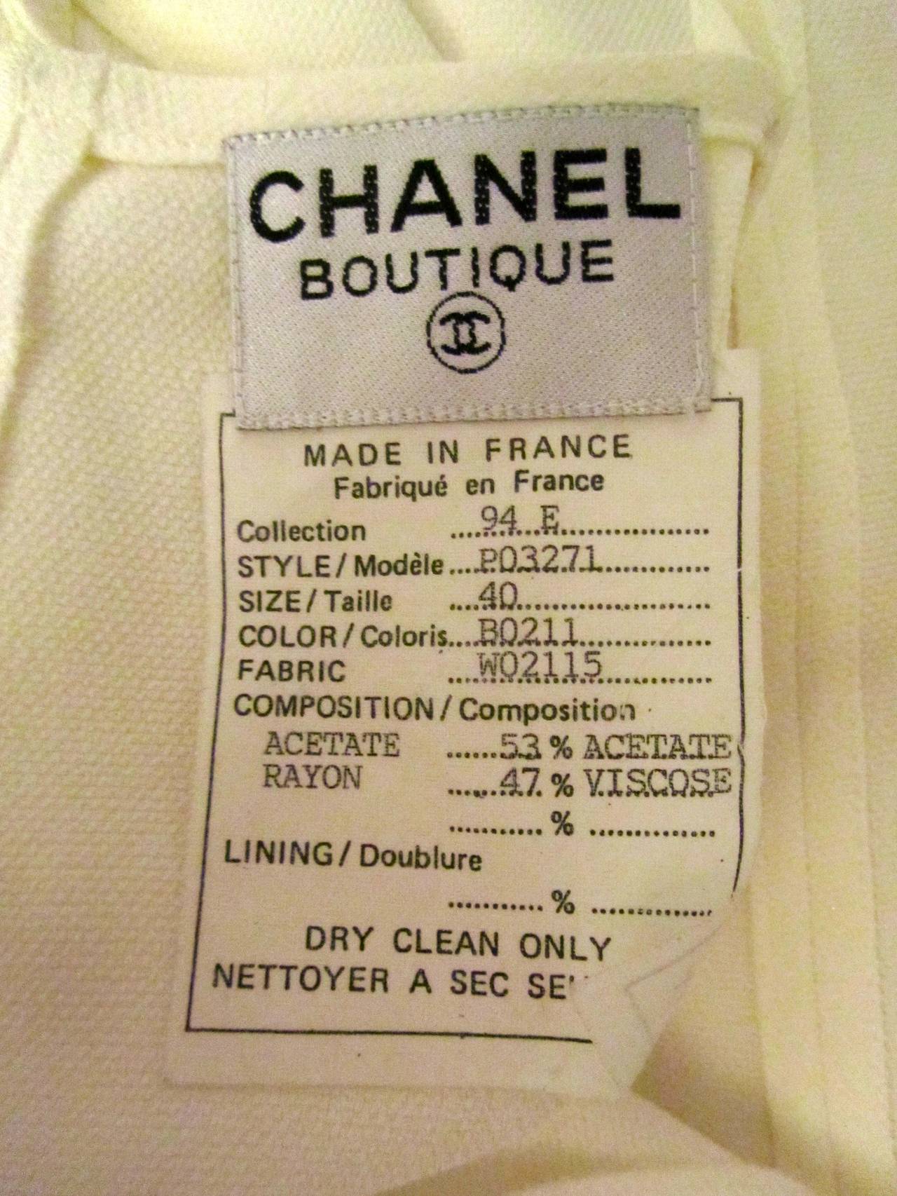 2 Pc Chanel Dress with Jacket - Yellow and White Boucle - Deadstock For Sale 2