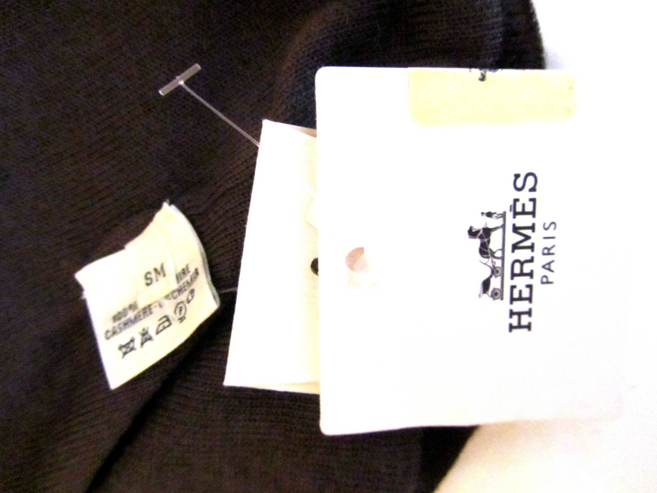 Hermes Brown Cashmere Cardigan Sweater - Bicolor In Excellent Condition In Boca Raton, FL