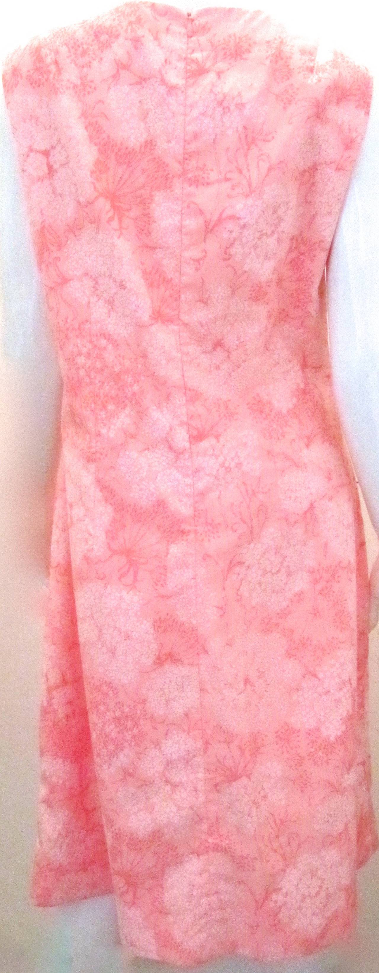 Lilly Pulitzer with Key West Fabrics sleeveless very early mint condition dress. This is a very early example of Lilly Pulitzer. Before she created her own fabric, she used Key West hand printed fabrics. This fabric is an original hand screen