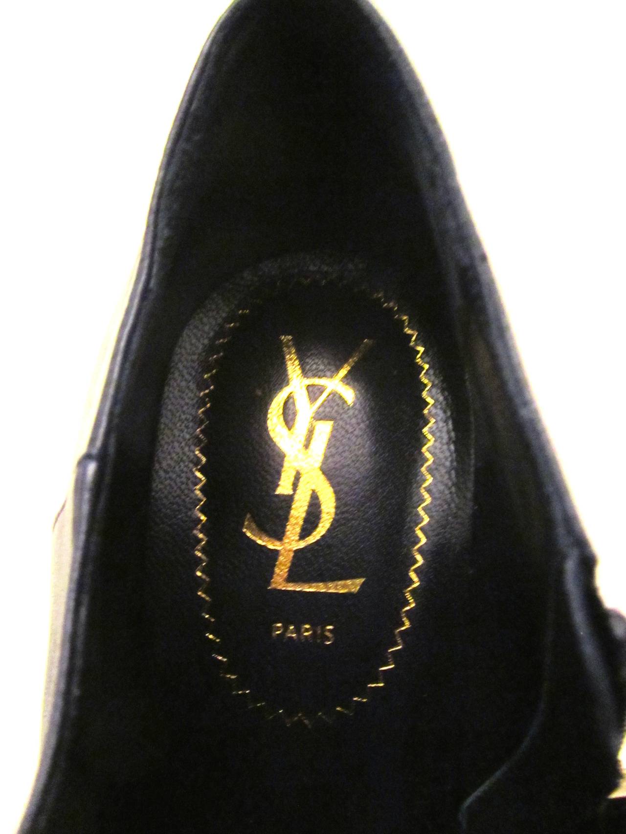YSL Yves Saint Laurent High Heel Tribute Ankle Boots - Size 38 3