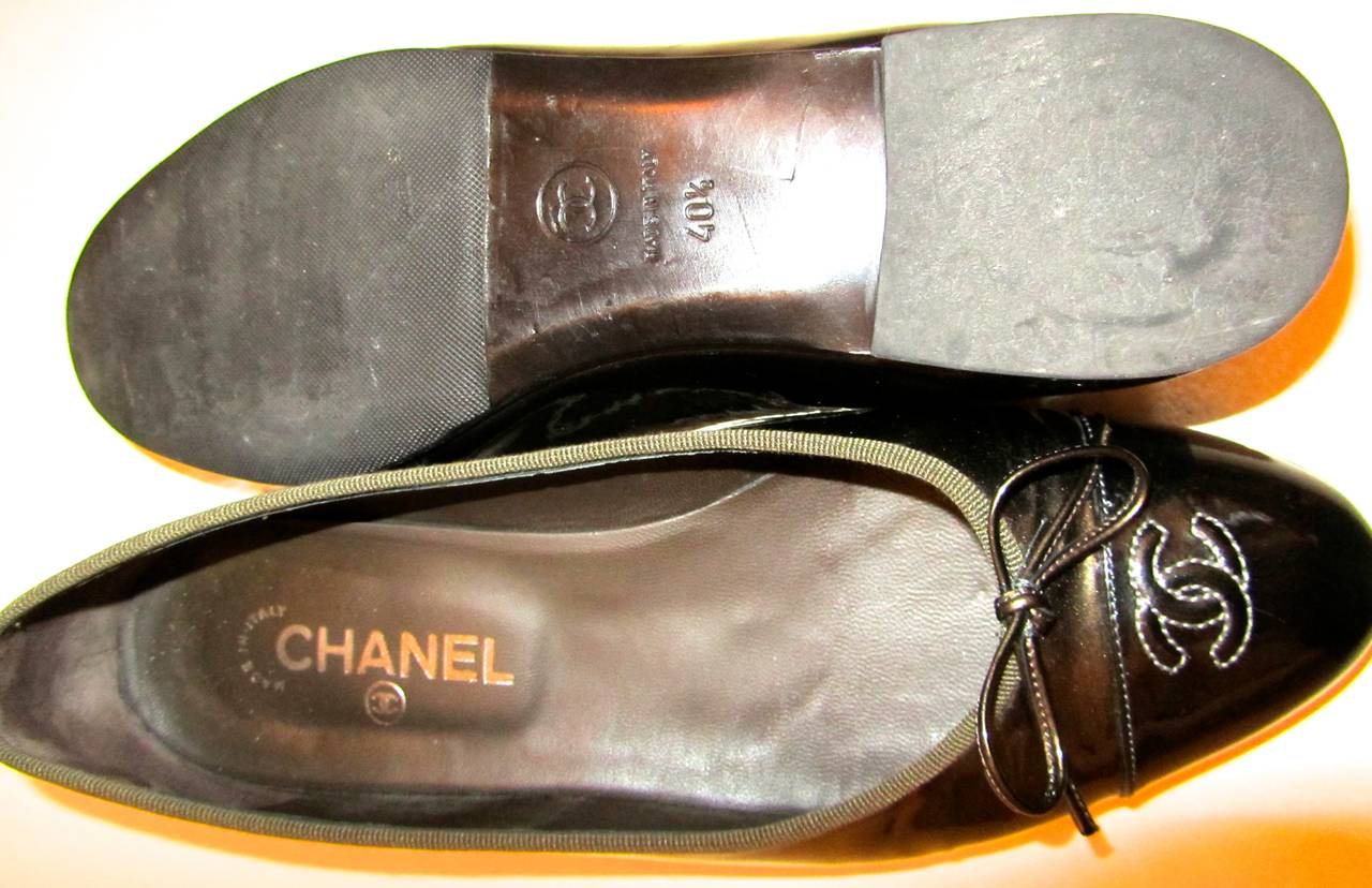 chanel ballet flats with patent toe