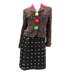 Moschino Cheap and Chic Multi-colored Suit with Animal Buttons 12