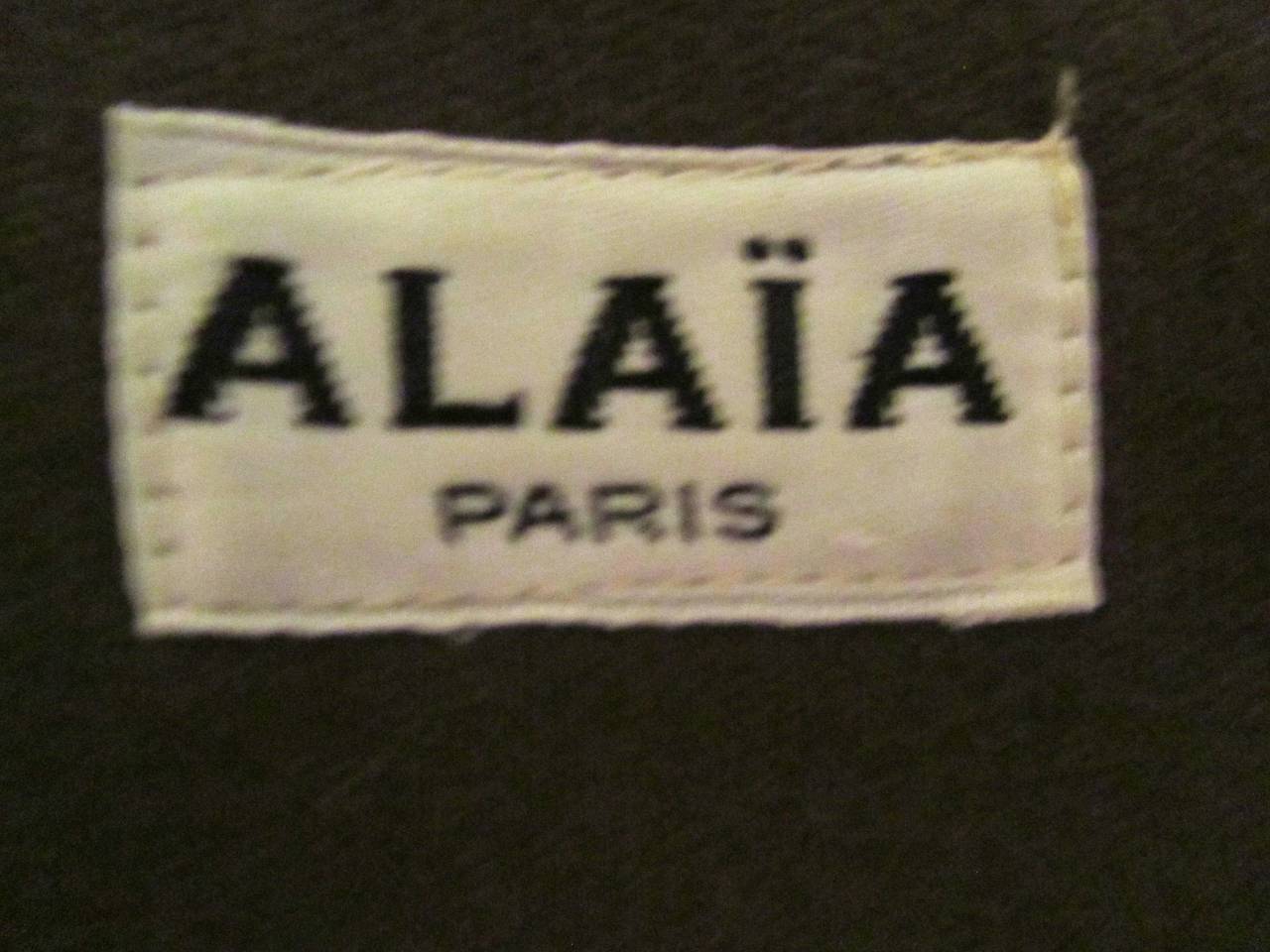 Vintage Alaia Jacket - Brown Wool and Black Velvet - 1980's For Sale 5