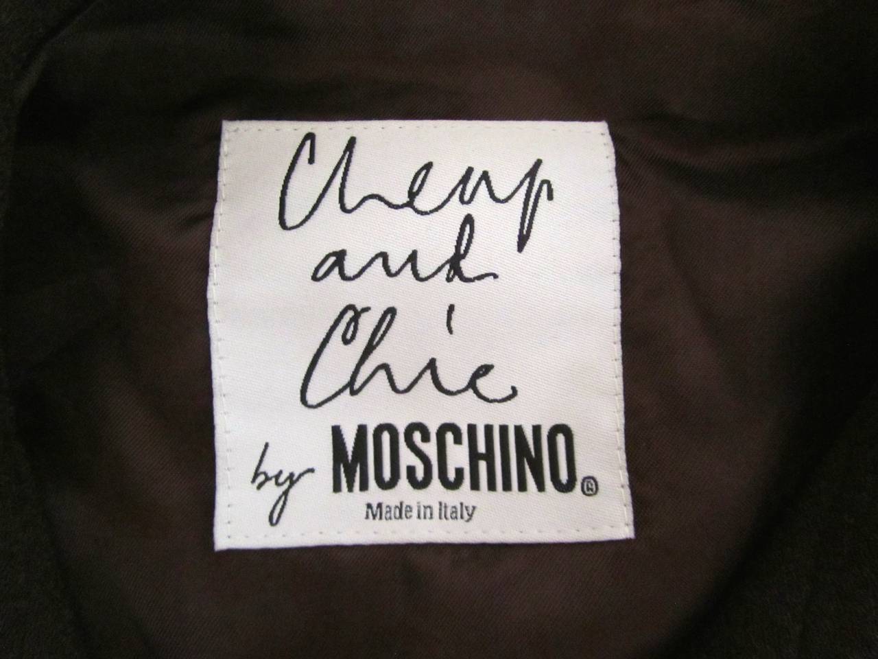 Moschino Cheap and Chic Brown Geometric Flower Blazer - Size 8 For Sale 2