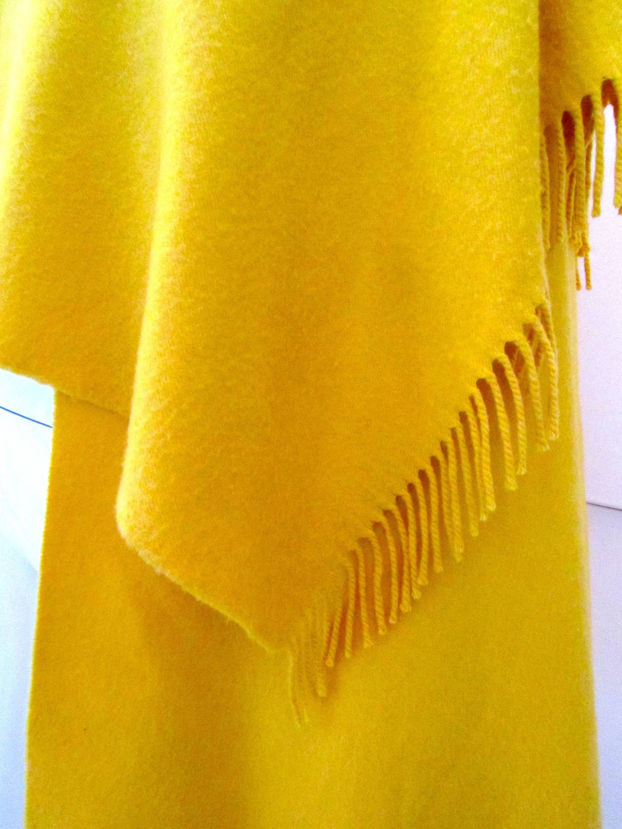 Hermes Cashmere Scarf / Shawl - Yellow In Excellent Condition In Boca Raton, FL