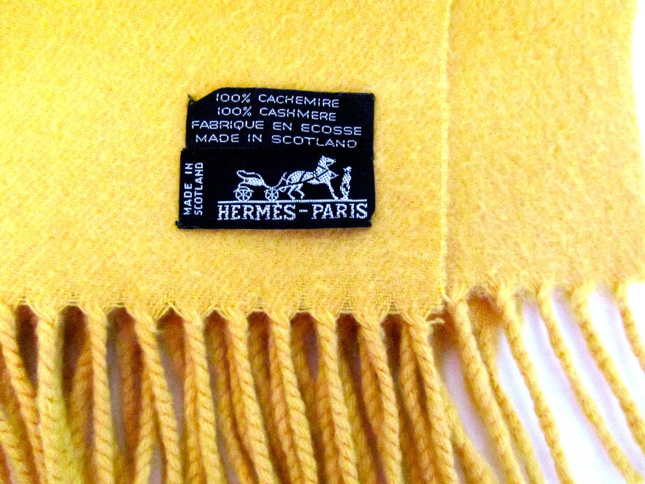 Women's Hermes Cashmere Scarf / Shawl - Yellow