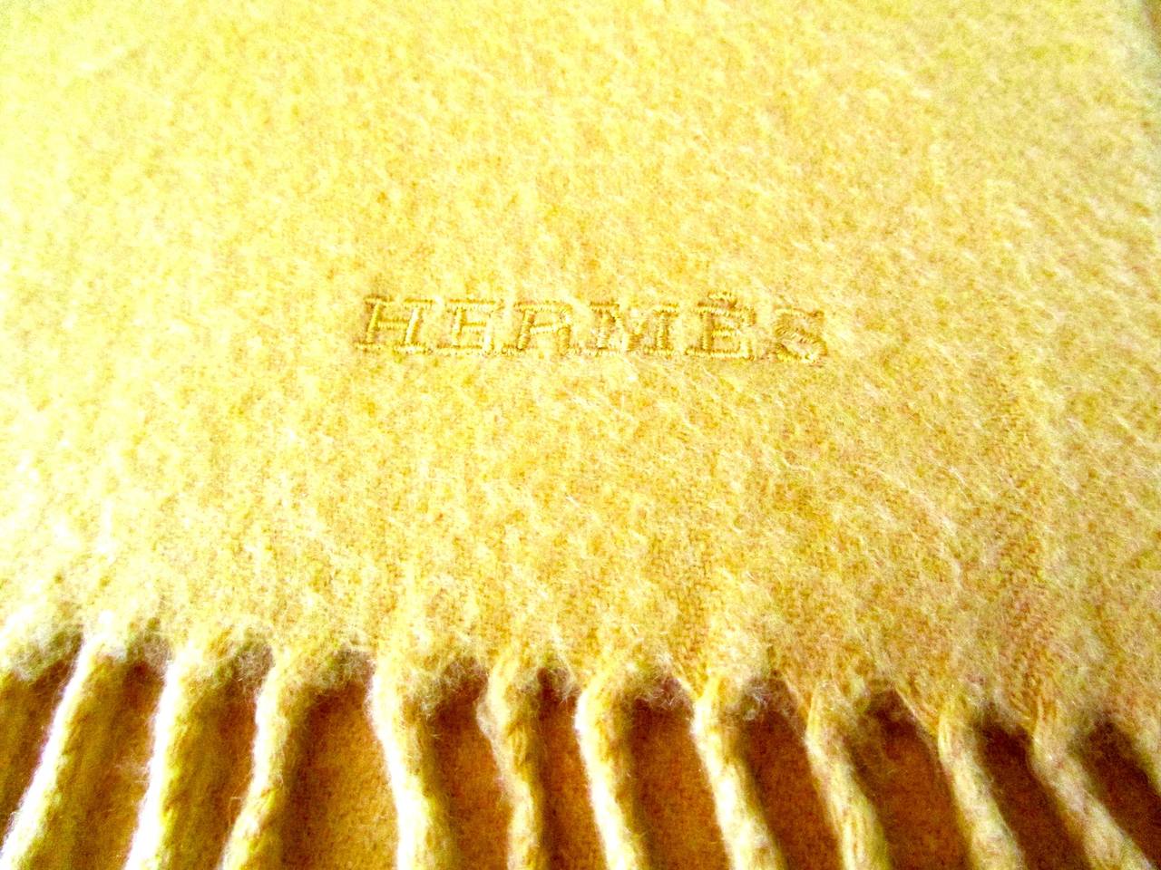 Hermes Cashmere Scarf / Shawl - Yellow 1