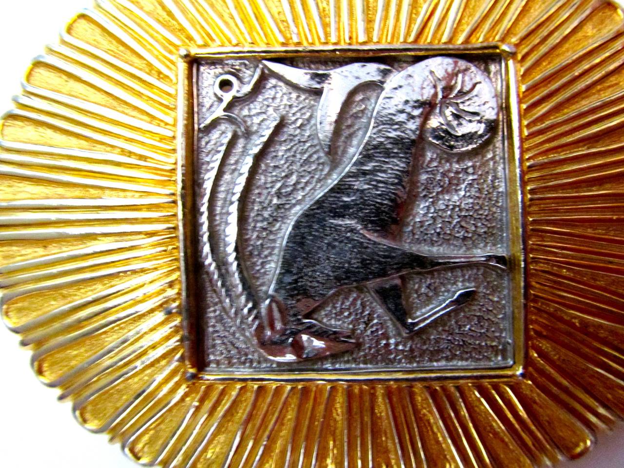Vintage Judith Leiber Ram Pin/Brooch In Excellent Condition In Boca Raton, FL