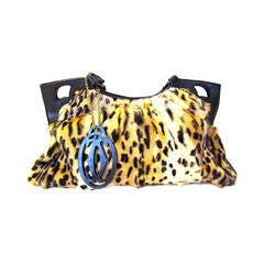 Vintage Cartier Mink Fur and Leather Purse - Leopard Print Handbag