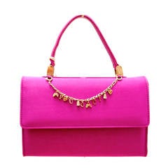 Emilio Pucci Fabric Runway Handbag with Chain of Charms - Fuchsia