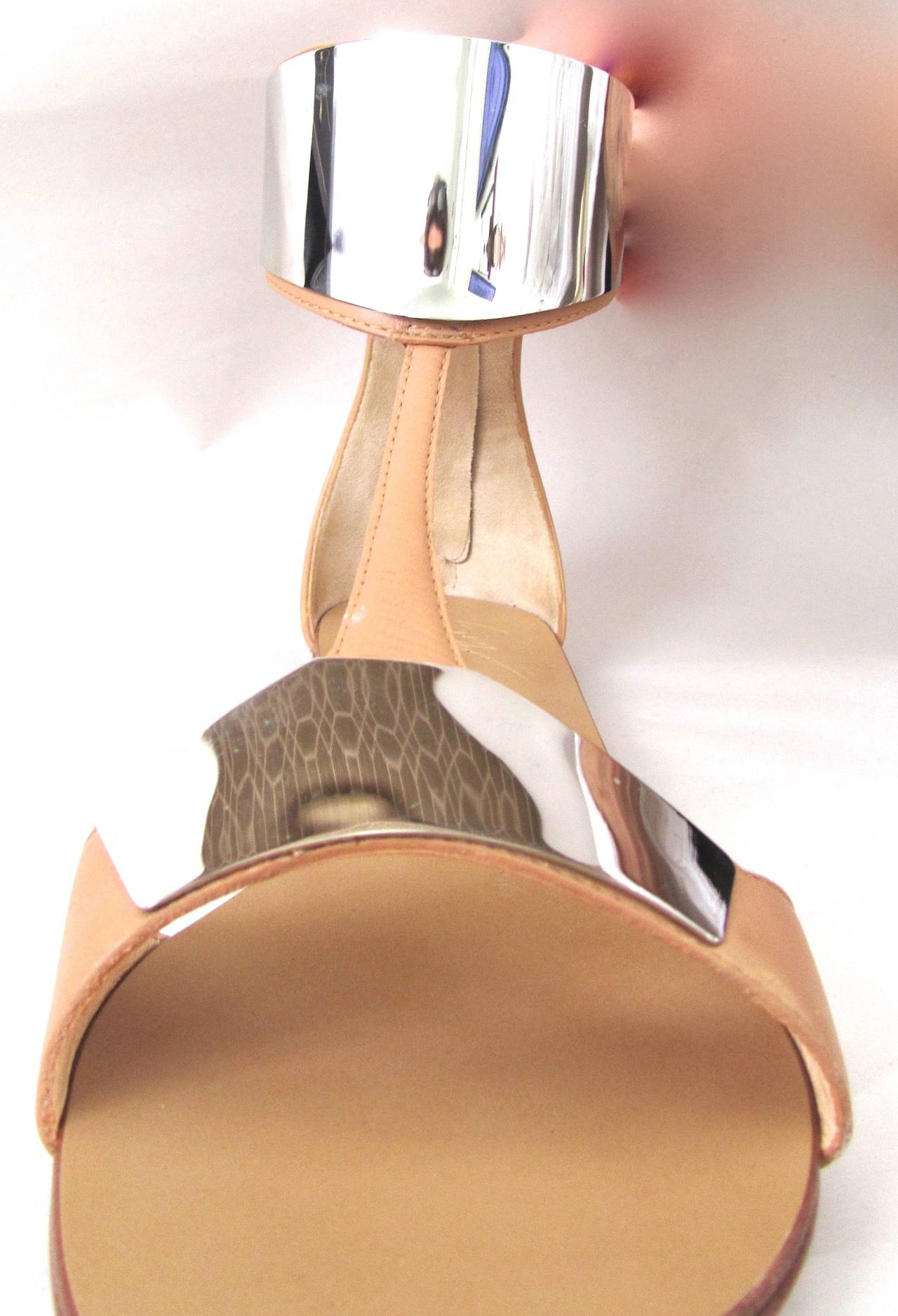 Orange Giuseppe Zanotti Mirrored Gladiator Sandals - Size 37.5 For Sale