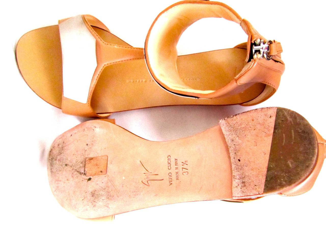 Women's Giuseppe Zanotti Mirrored Gladiator Sandals - Size 37.5 For Sale