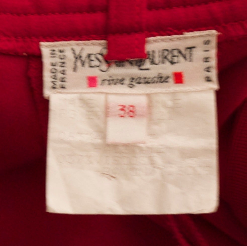 Women's Yves Saint Laurent (YSL) Suit - Black Jacket with Red Pants For Sale